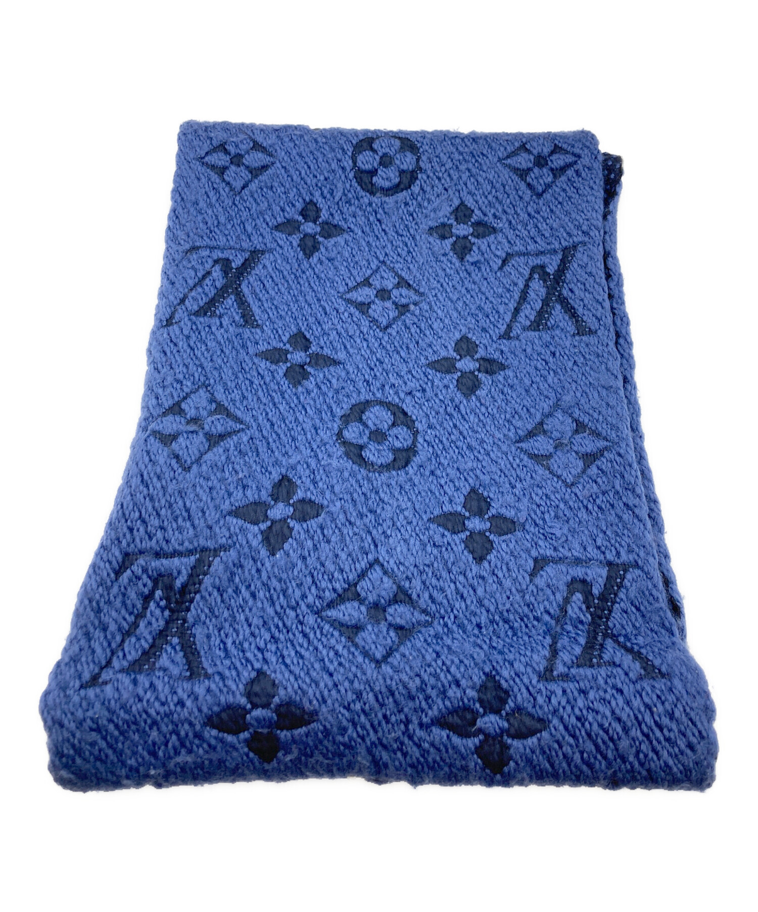 Louis Vuitton ダークブルー マフラー 中古・古着通販】LOUIS VUITTON (ルイ ヴィトン) モノグラムマフラー