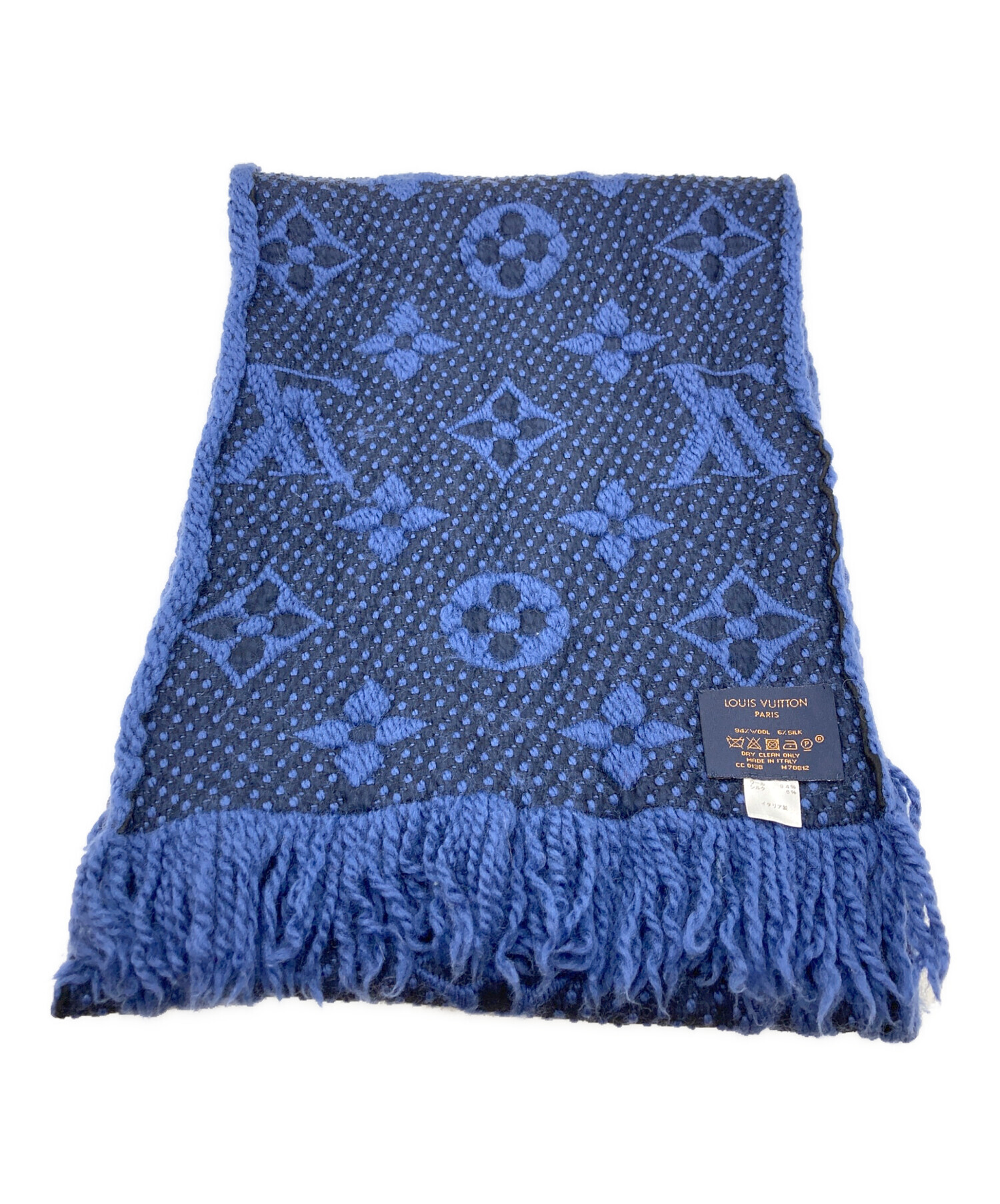 Louis Vuitton ネイビー マフラー 箱付き 中古・古着通販】LOUIS VUITTON (ルイ ヴィトン) モノグラムマフラー