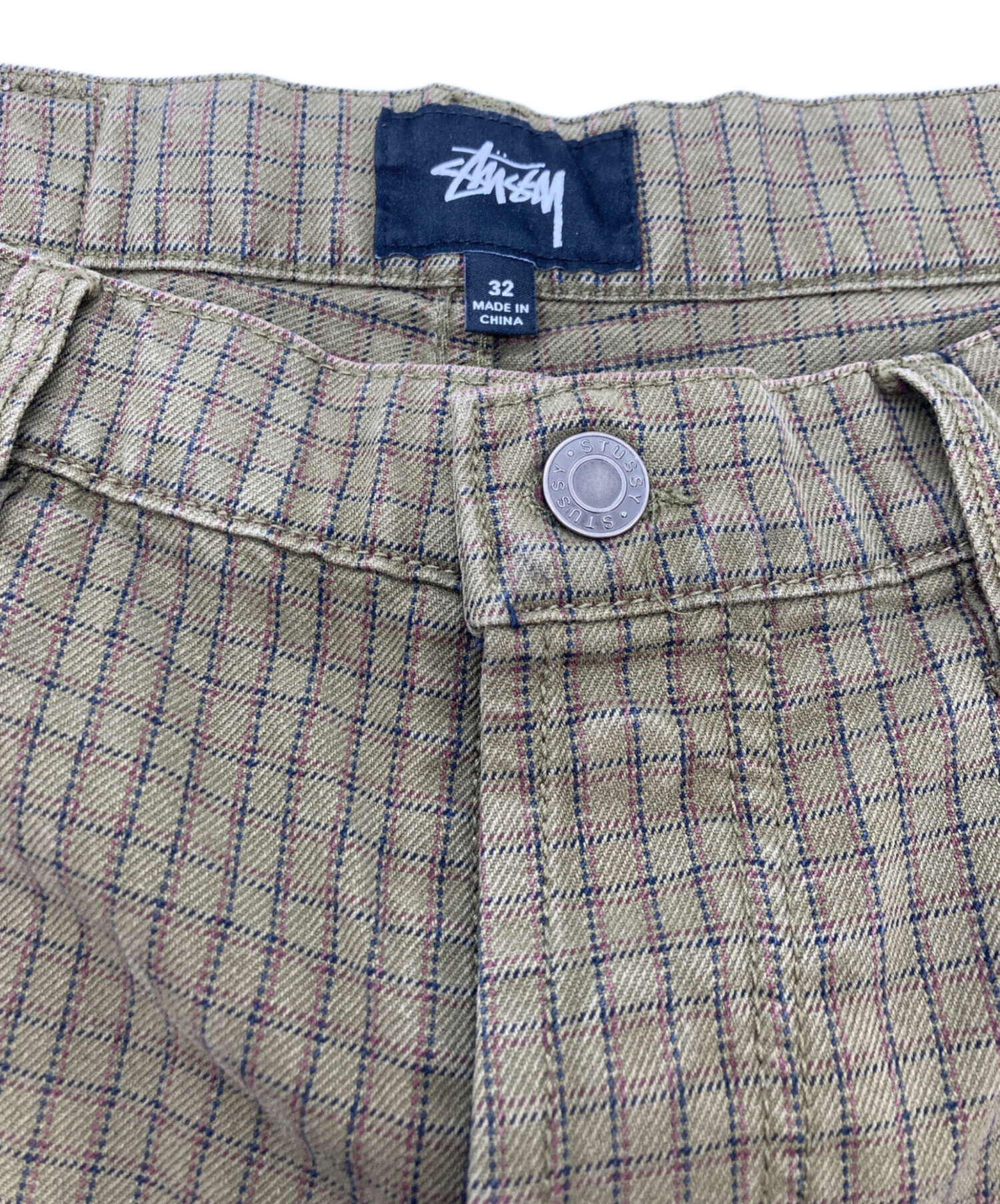 中古・古着通販】stussy (ステューシー) チェックパンツ グリーン