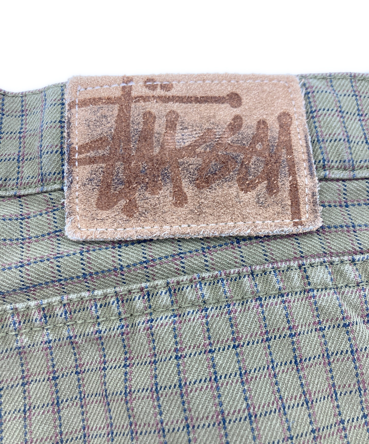 中古・古着通販】stussy (ステューシー) チェックパンツ グリーン