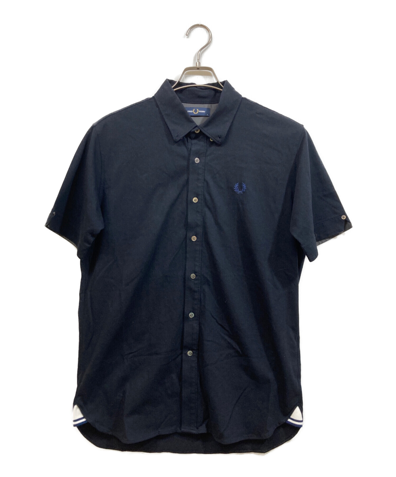 中古・古着通販】FRED PERRY (フレッドペリー) 半袖シャツ ネイビー 