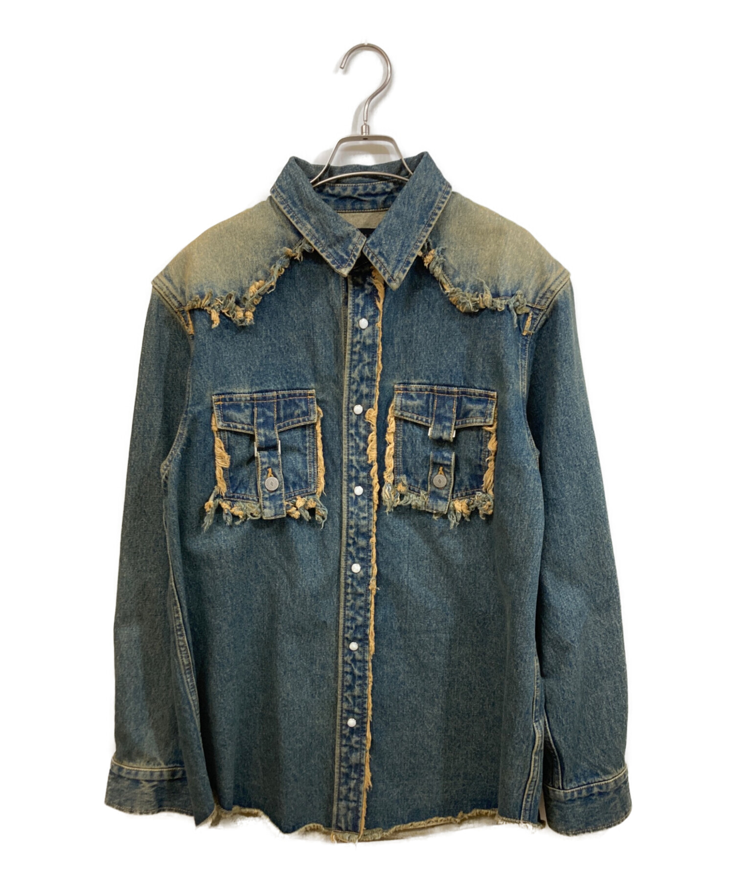 【新品未使用】JUN NAKAYAMA フリンジデニムシャツ　サイズ46 中古・古着通販】JUN/NAKAYAMA (ジュン ナカヤマ) FRINGE DENIM SHIRTS