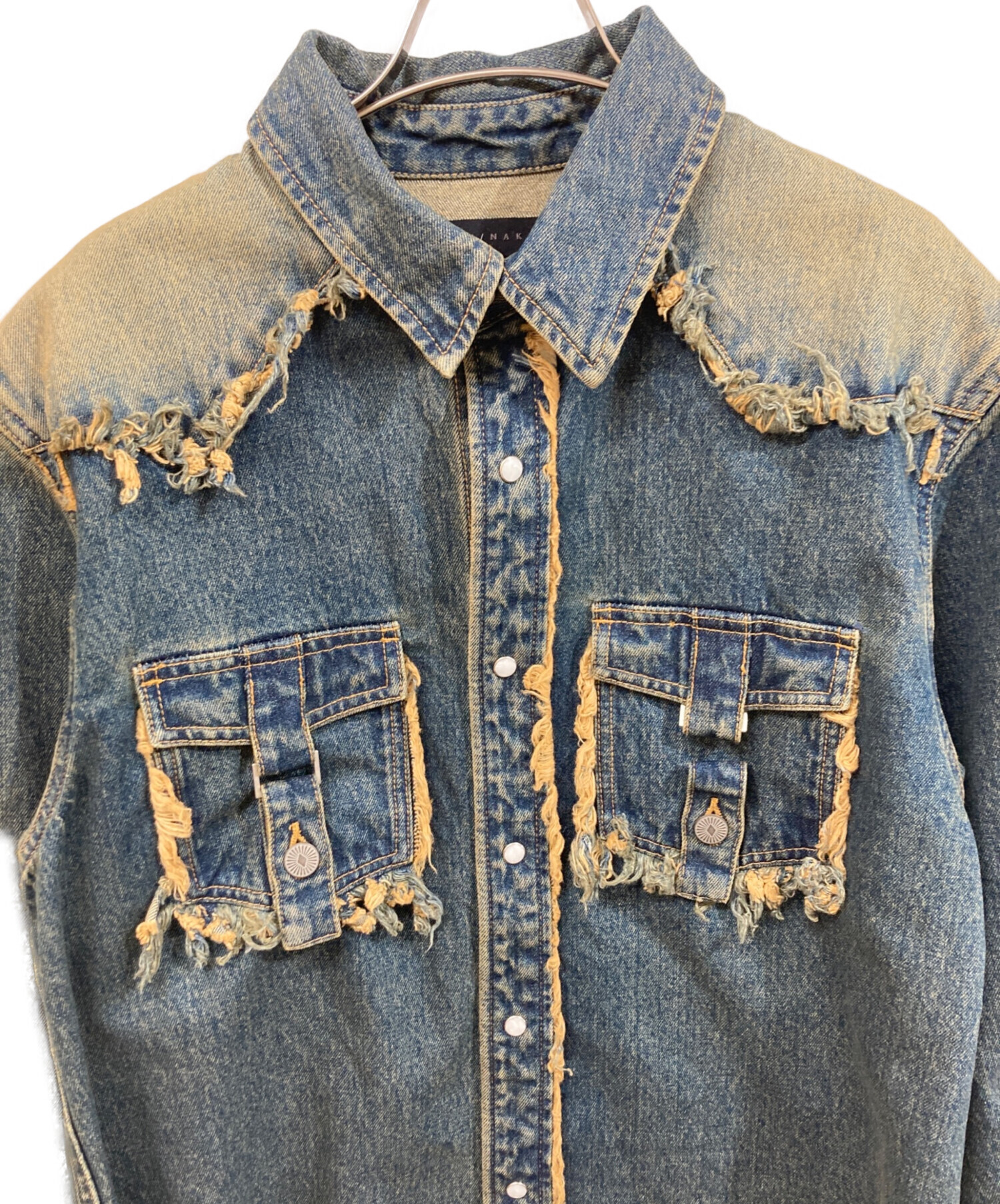 【新品未使用】JUN NAKAYAMA フリンジデニムシャツ　サイズ46 中古・古着通販】JUN/NAKAYAMA (ジュン ナカヤマ) FRINGE DENIM SHIRTS
