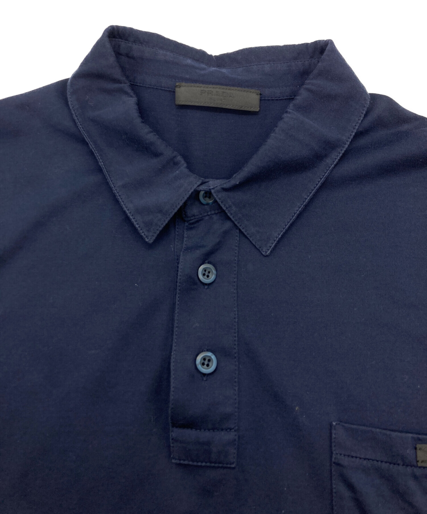 中古・古着通販】PRADA (プラダ) ポロシャツ ネイビー サイズ:XXL