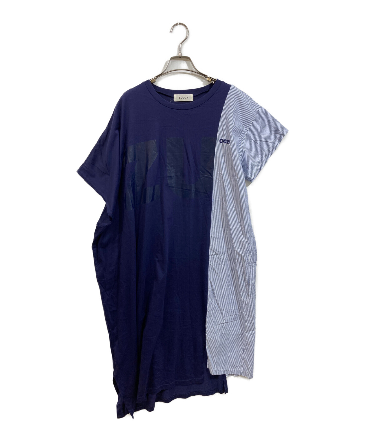 中古・古着通販】ZUCCA (ズッカ) ドッキングストライプワンピース