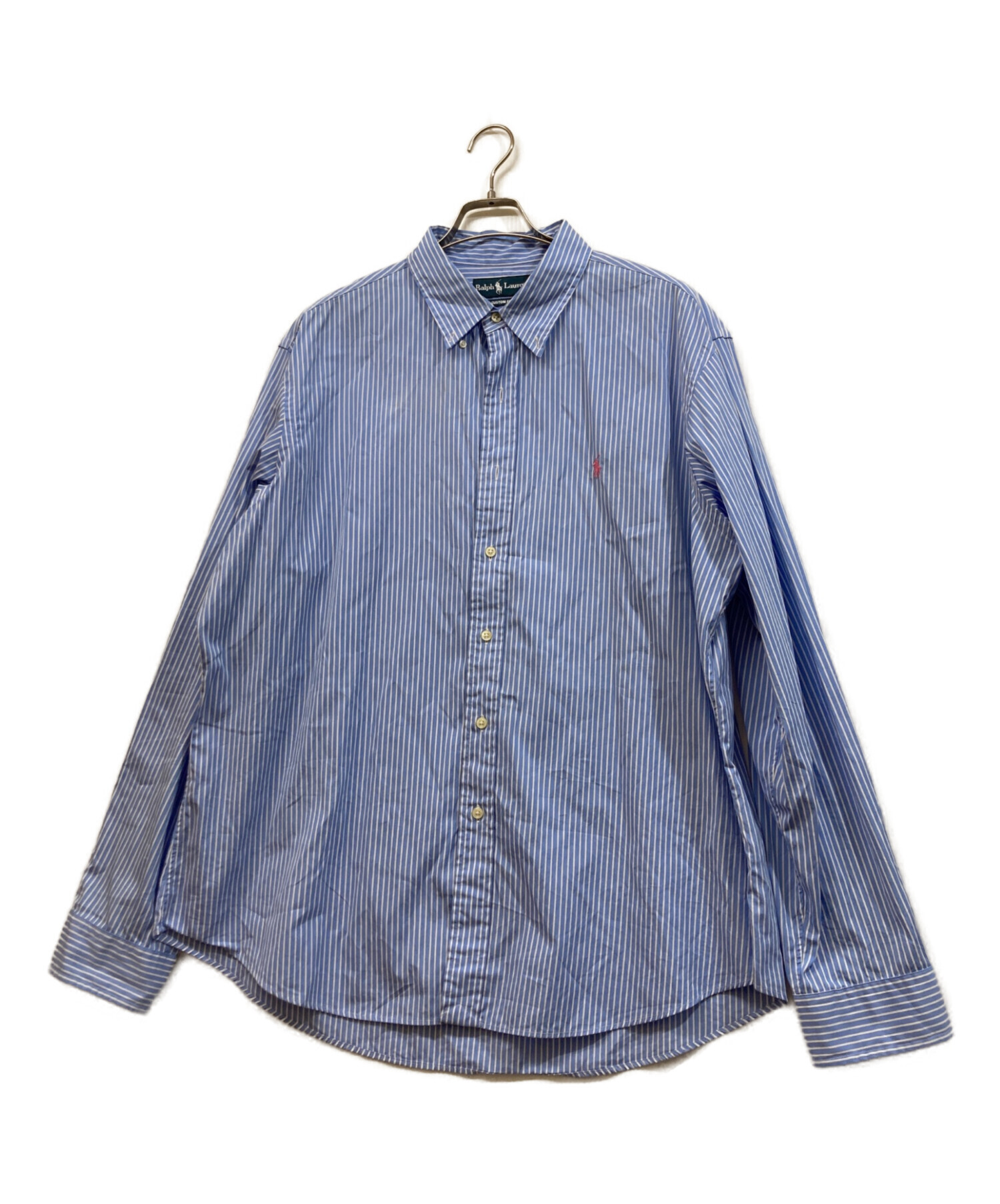 美品 RRL Ralph Lauren 蔦柄ストライプシャツ Ｌサイズ ブルー 中古・古着通販】RALPH LAUREN (ラルフローレン) ストライプシャツ