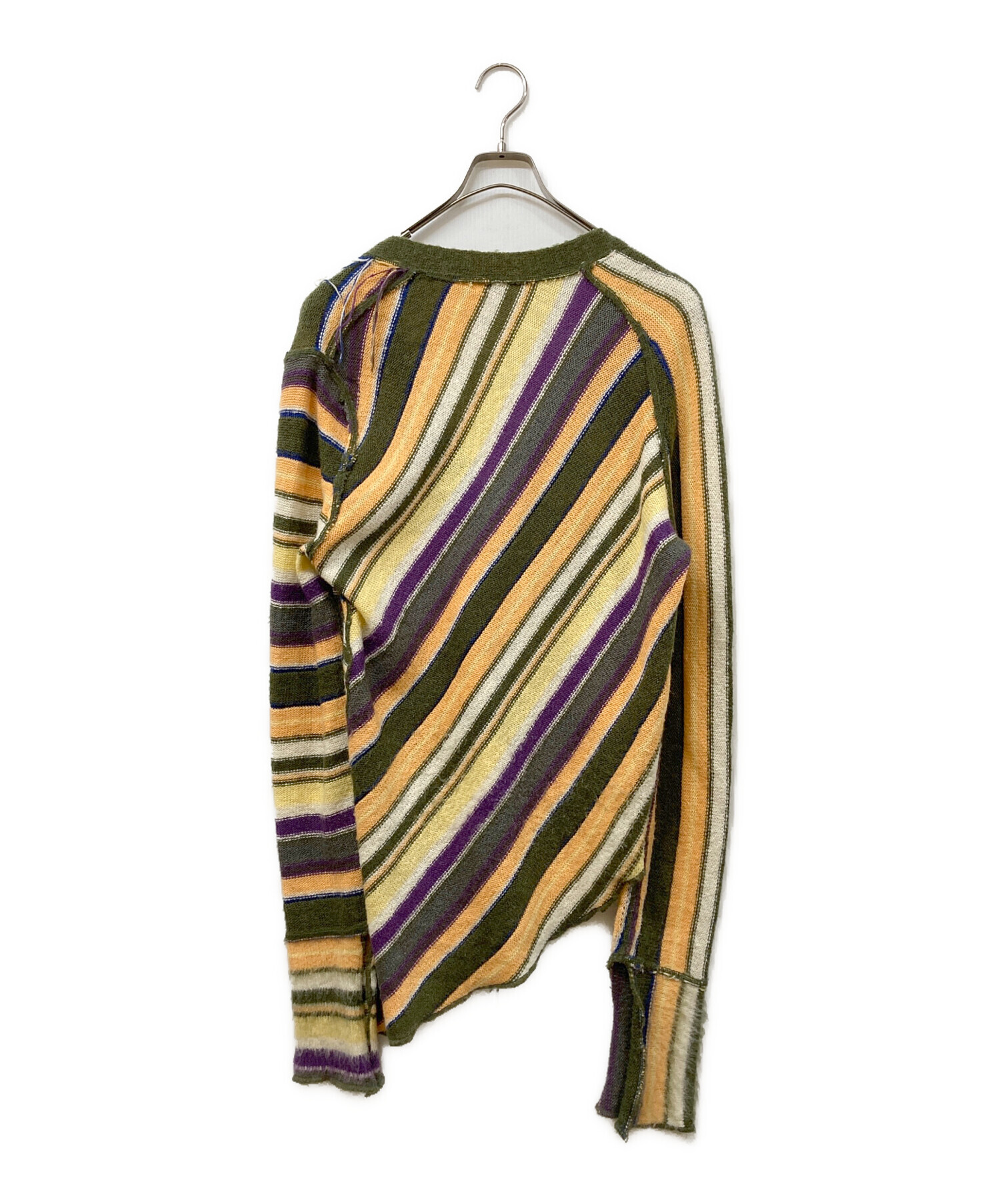 中古・古着通販】PERVERZE (パーバーズ) color stripe knit cardigan