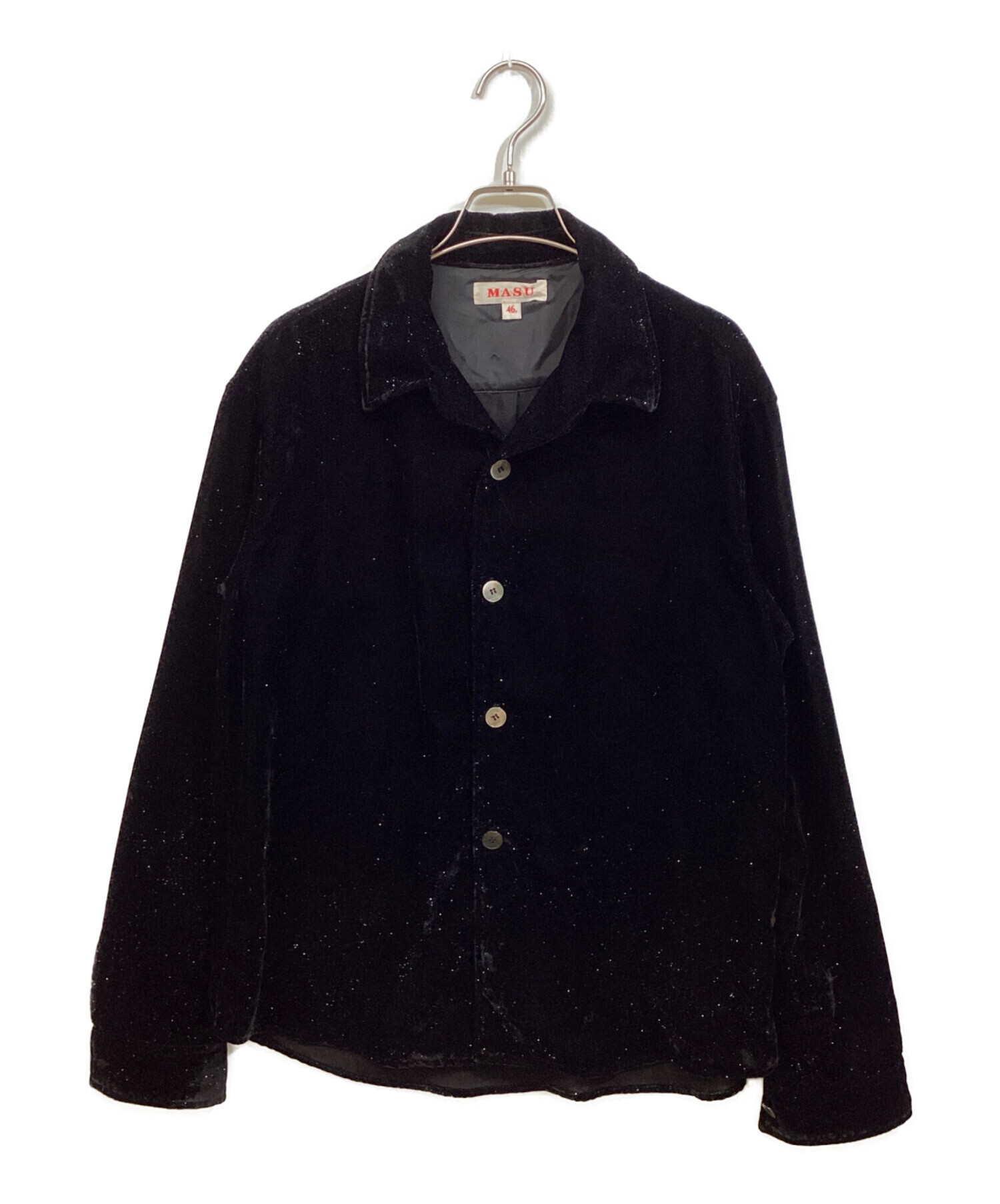中古・古着通販】masu (エムエーエスユー) VELVET SHIRT ブラック