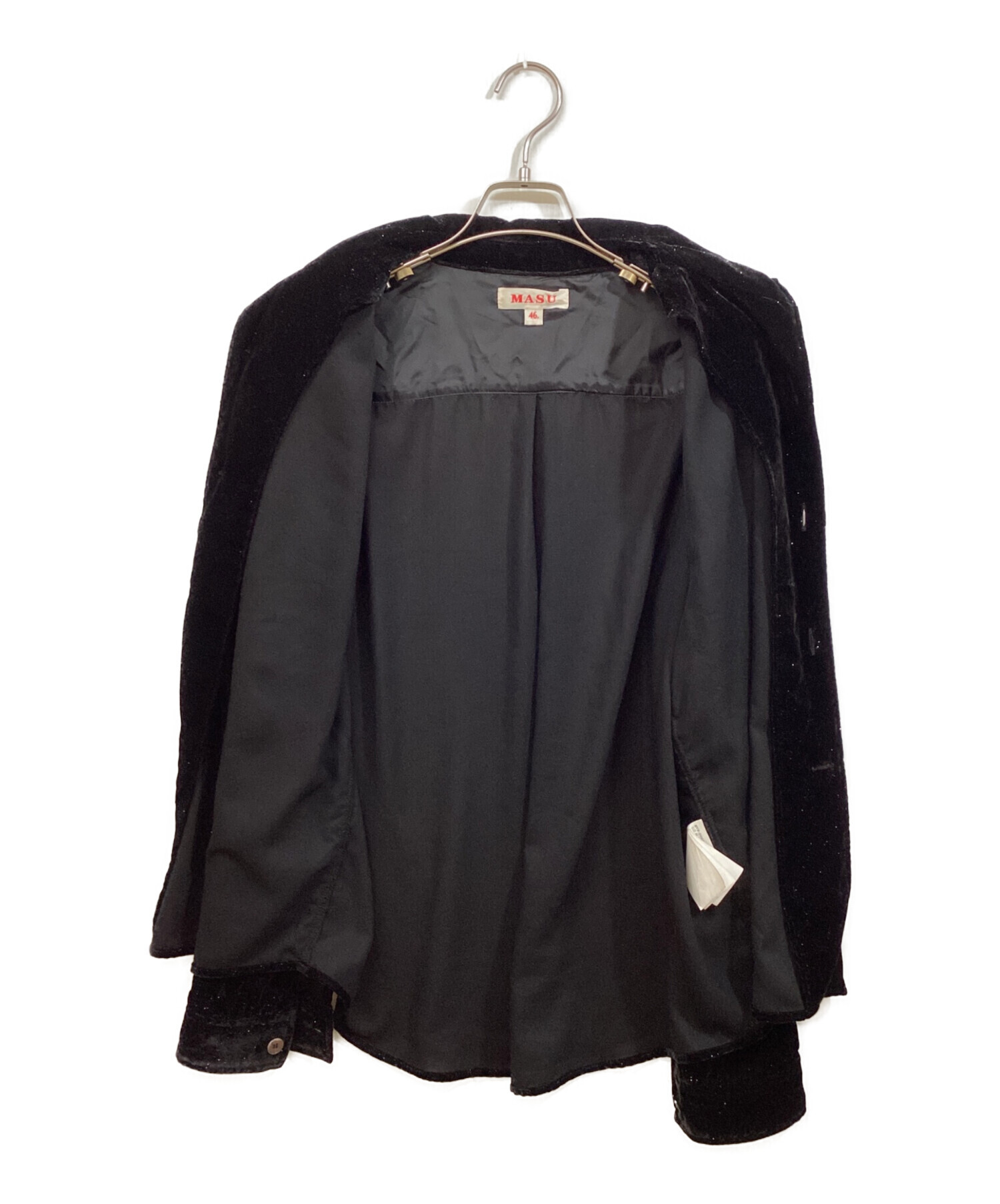 中古・古着通販】masu (エムエーエスユー) VELVET SHIRT ブラック