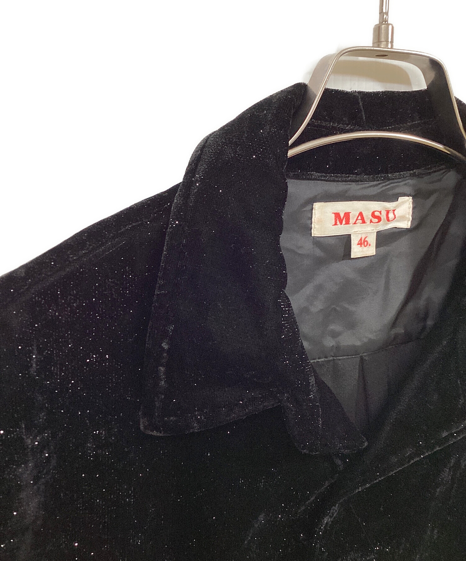 中古・古着通販】masu (エムエーエスユー) VELVET SHIRT ブラック 