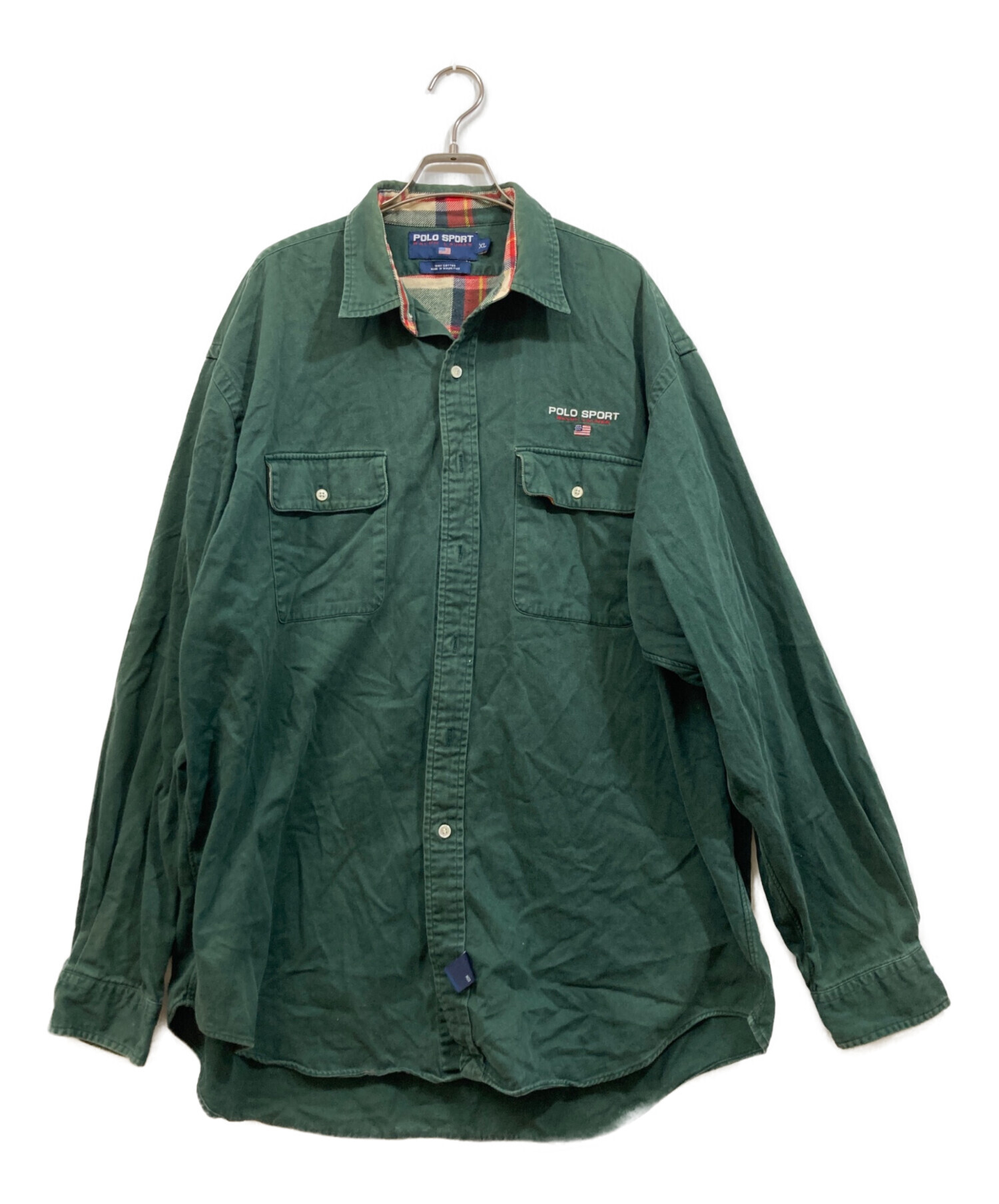【レア！】POLO SPORT 長袖ポロシャツ XLサイズ 中古・古着通販】POLO SPORT (ポロスポーツ) 長袖シャツ グリーン