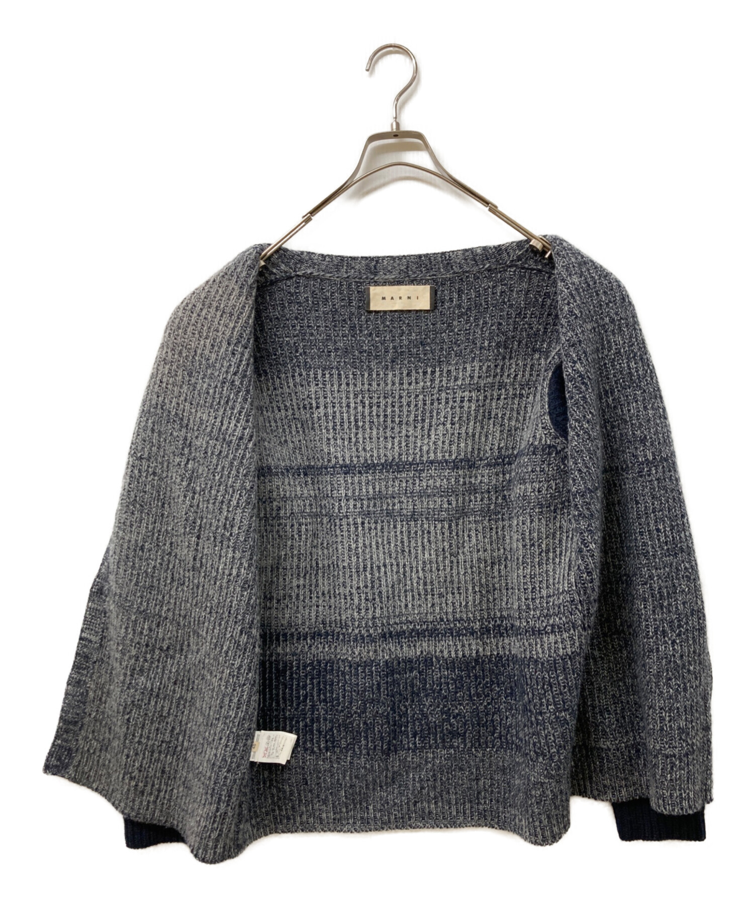 中古・古着通販】MARNI (マルニ) ニットカーディガン グレー×ネイビー
