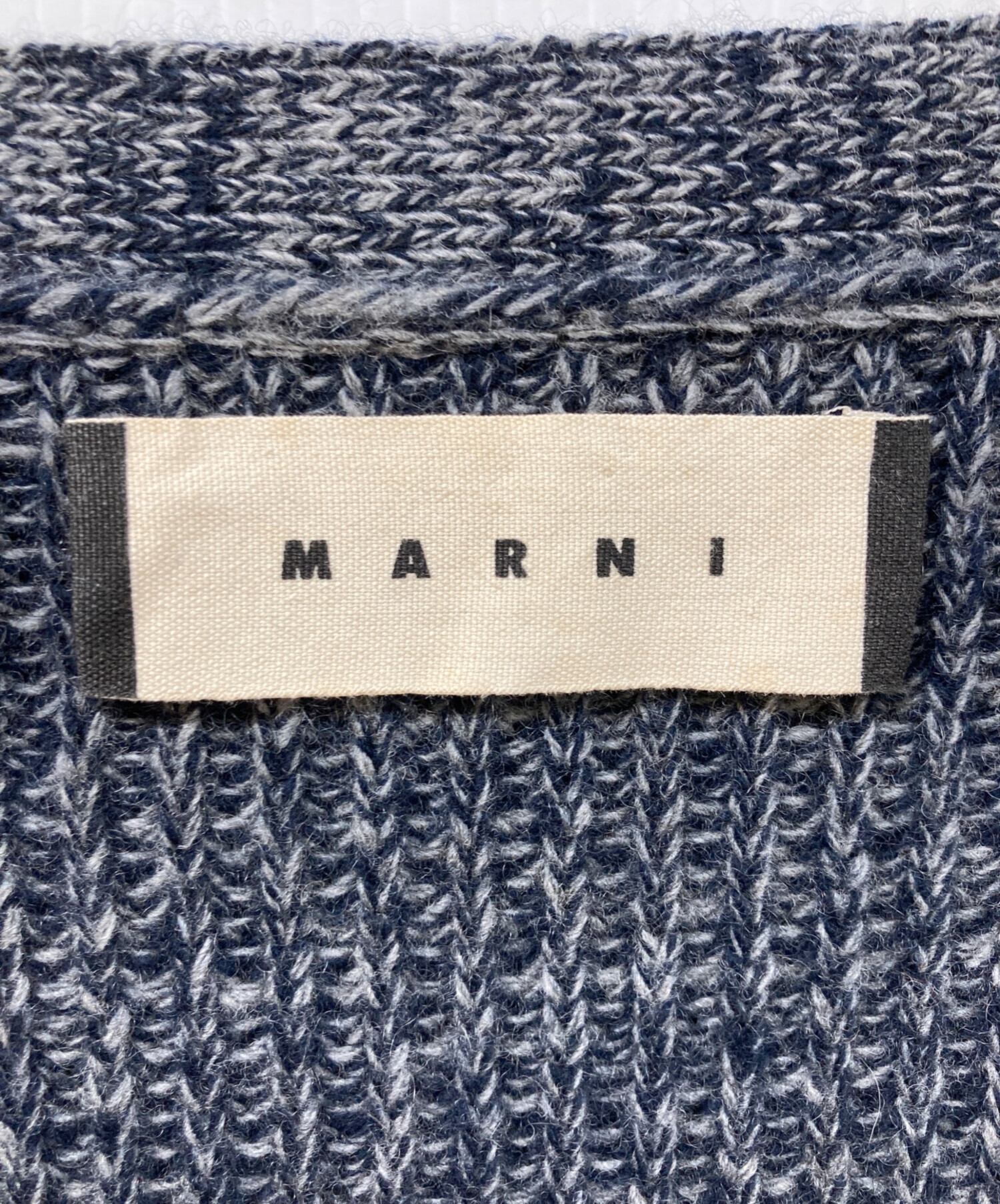 中古・古着通販】MARNI (マルニ) ニットカーディガン グレー×ネイビー