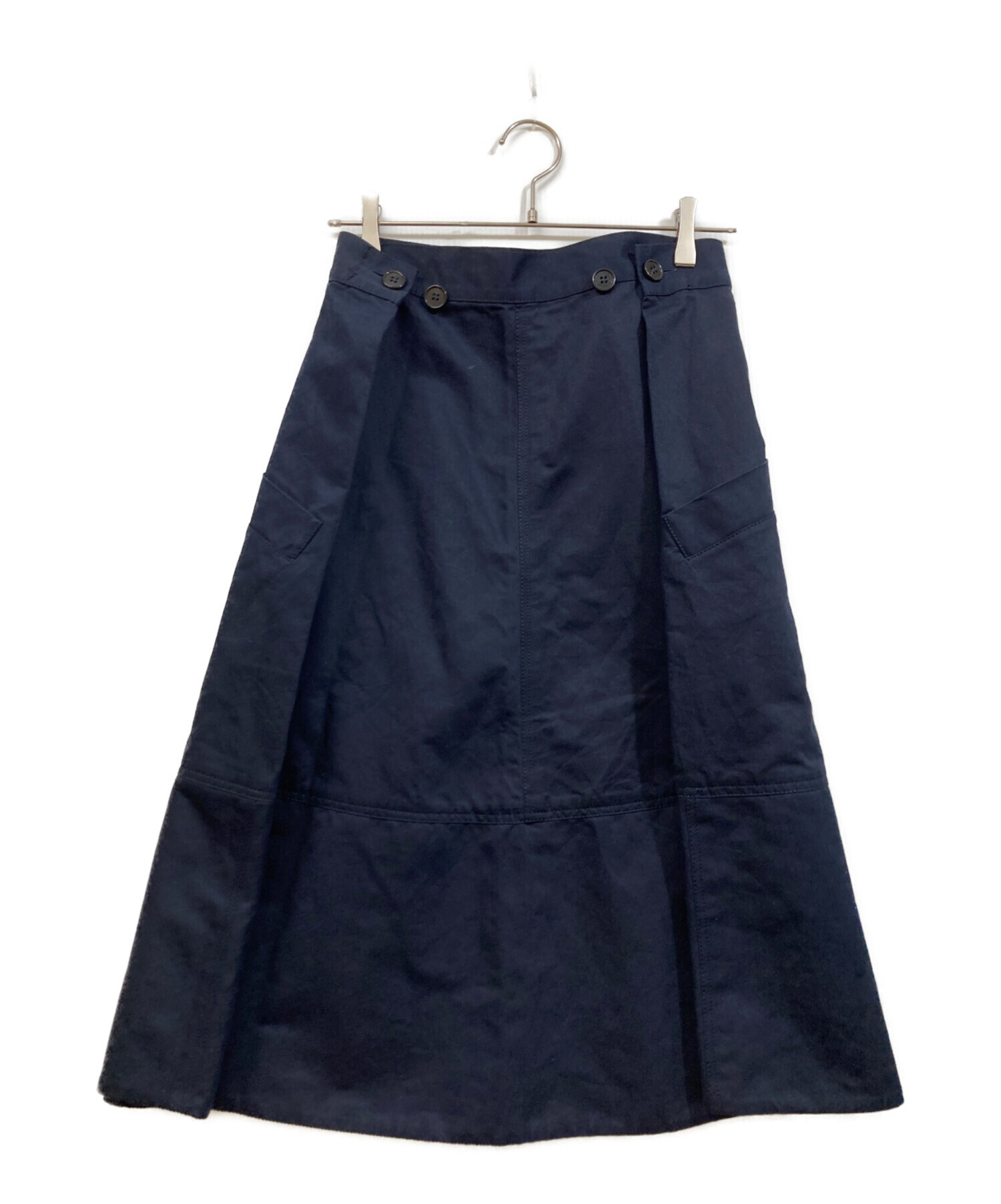 MARNI マルニブラックカラーAラインスカート 中古・古着通販】MARNI (マルニ) コットンスカート ネイビー サイズ:38