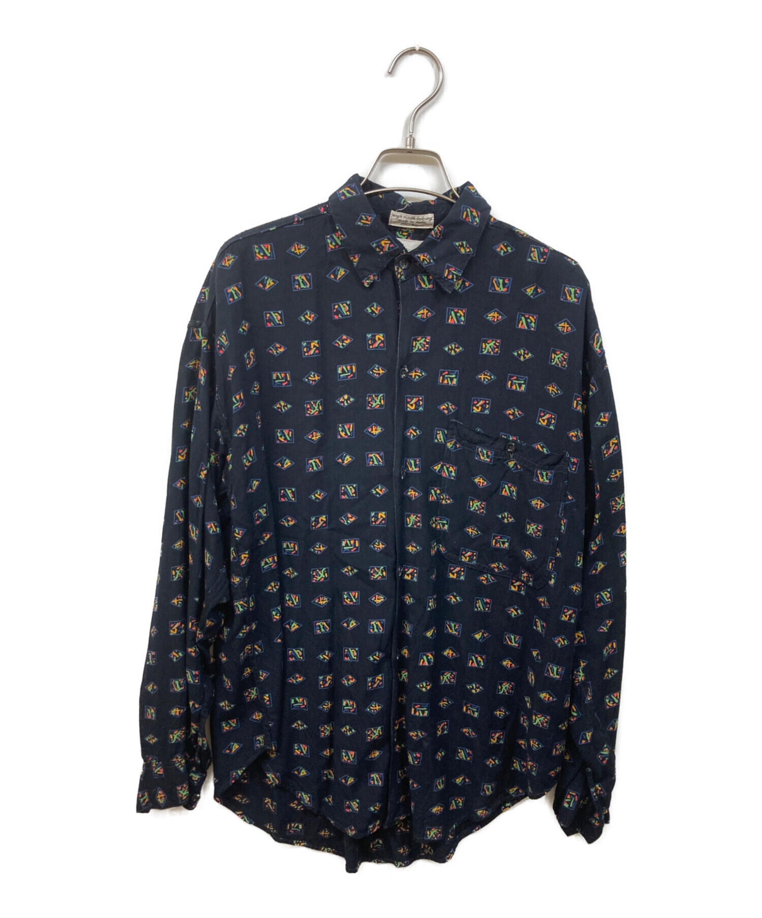 GOOUCH グーチ タートルネックロングtシャツ ネイビー Lサイズ相当 中古・古着通販】GOOUCH (グーチ) 総柄シャツ ブラック サイズ: SIZE S