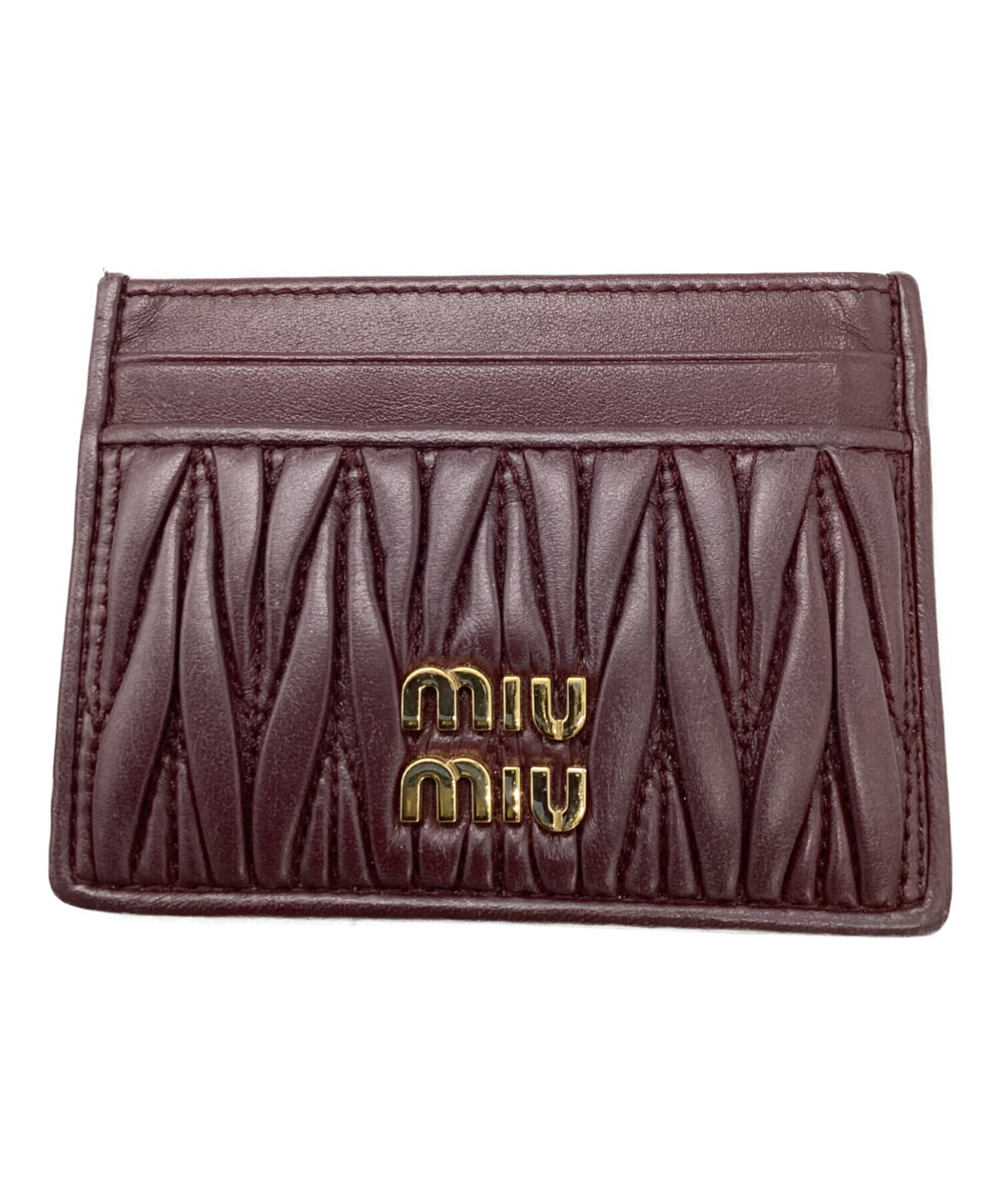 MIU MIU ブラウン ケース 中古・古着通販】MIU MIU (ミュウミュウ) マテラッセレザー カード