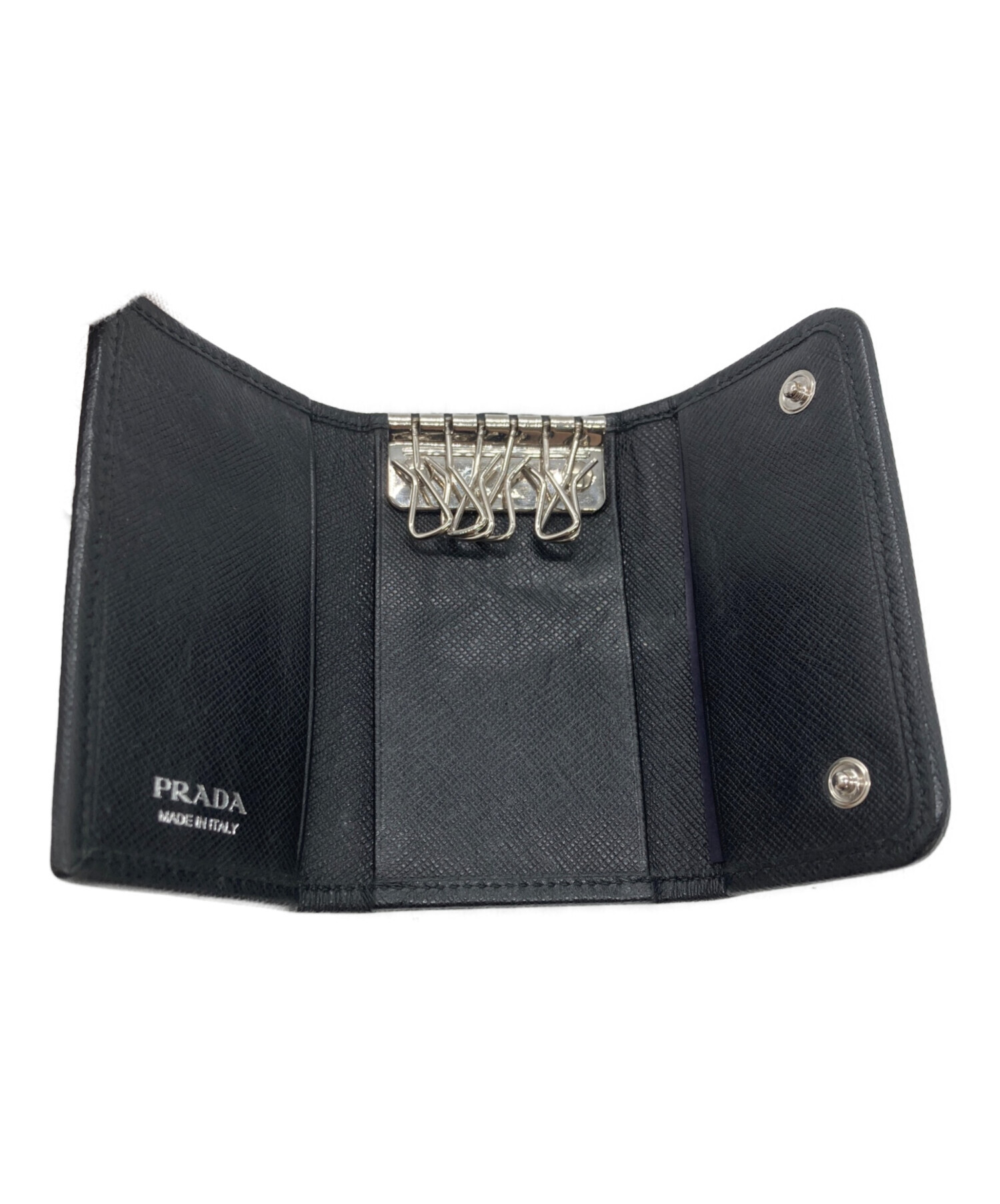 PRADA ブラック ナイロン 6連キーケース　ジッパータイプ　中古品 中古・古着通販】PRADA (プラダ) 6連キーケース ブラック｜ブランド