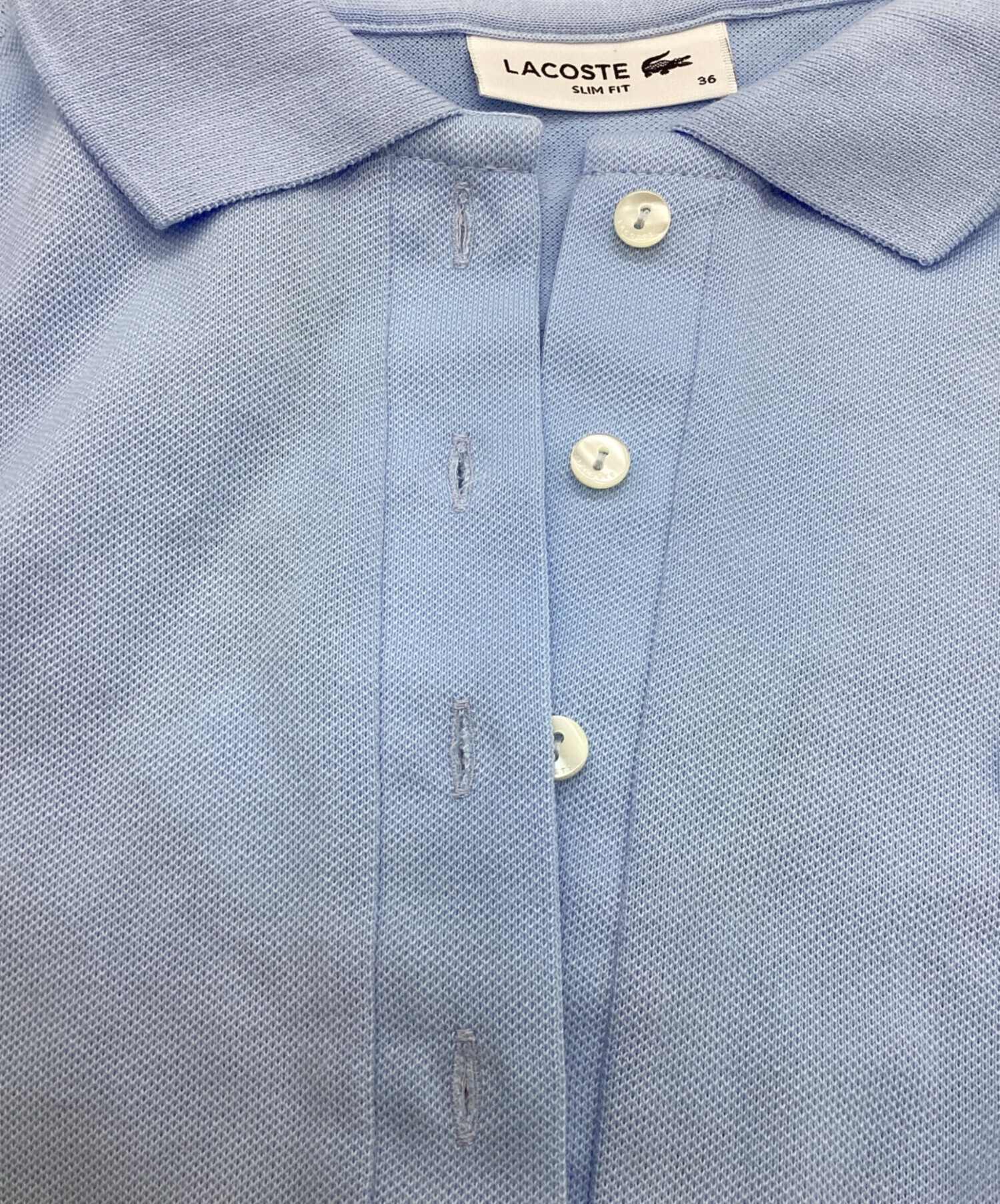 新品未使用品LACOSTE ライトブルーポロシャツ PF5462L size36 中古・古着通販】LACOSTE (ラコステ) ストレッチコットンピケ
