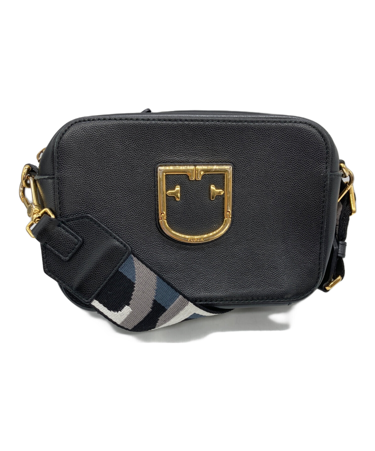 【未使用】FURLA ショルダーバッグ　ブラック 中古・古着通販】FURLA (フルラ) ショルダーバッグ ブラック｜ブランド