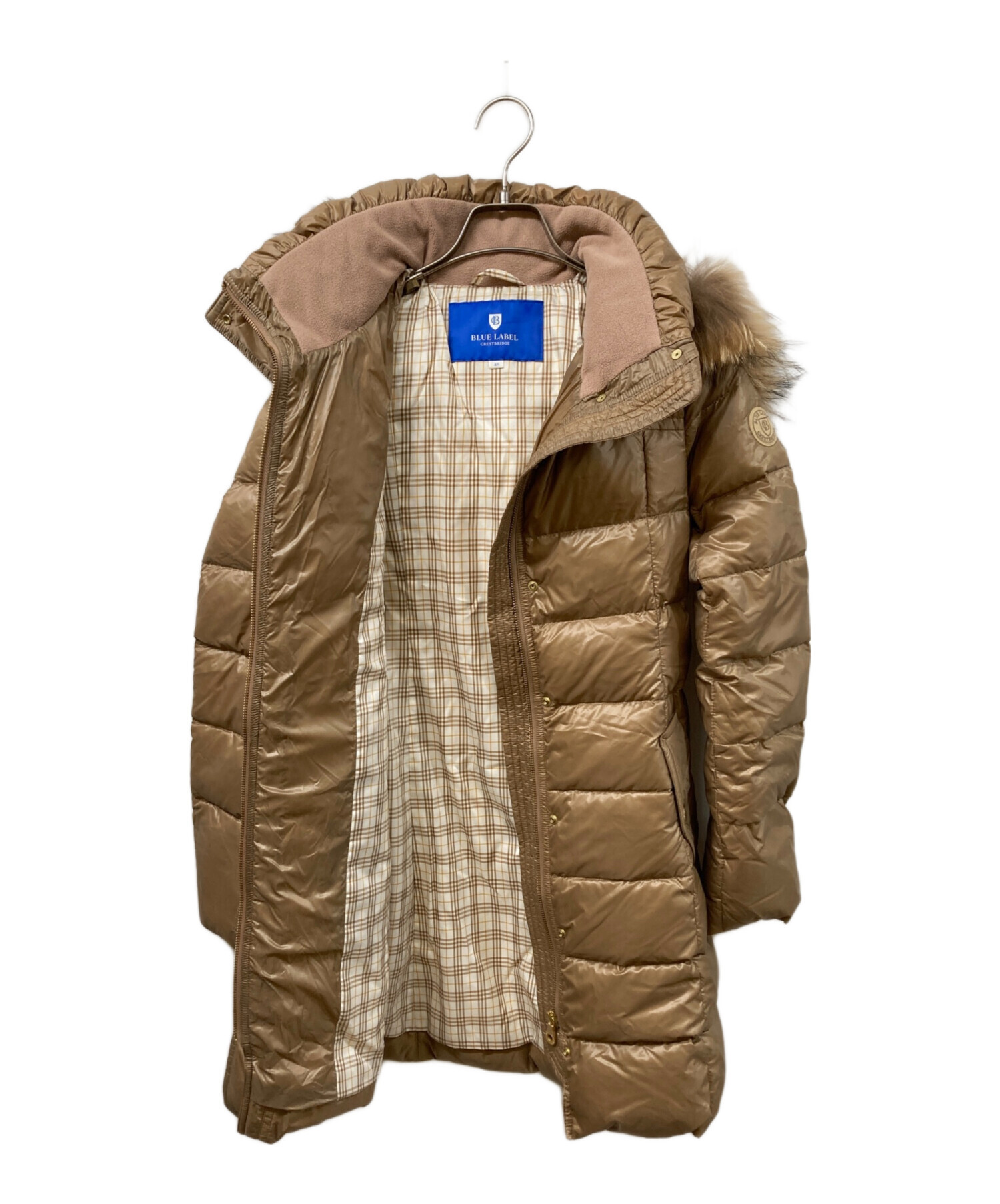 BLUE LABEL CRESTBRIDGE ダウンジャケット ベージュ 40 中古・古着通販】BLUE LABEL CRESTBRIDGE (ブルーレーベルクレスト