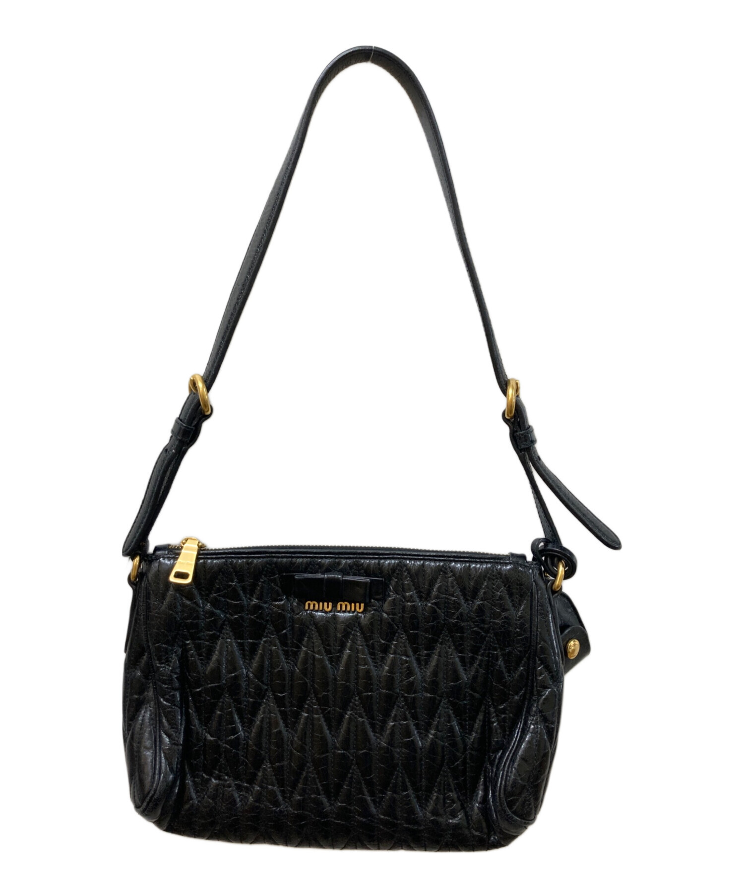 修理前提.正規品miumiuブラックマトラッセショルダーバック 中古・古着 