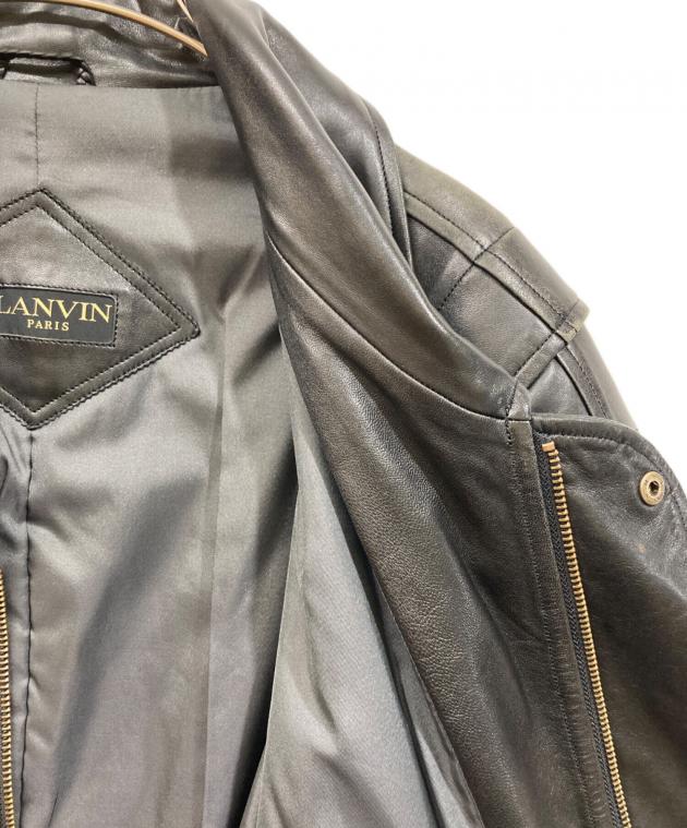 中古・古着通販】LANVIN (ランバン) ラムレザーコート ブラック サイズ