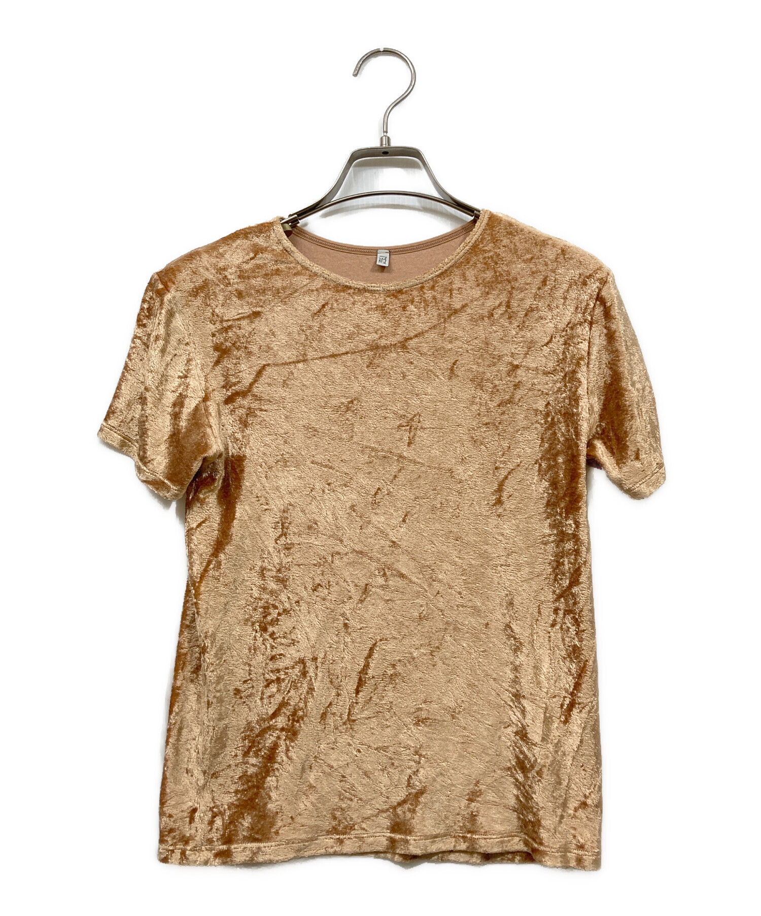 Baserange ／ベースレンジ ベロアTシャツ 中古・古着通販】BASERANGE (ベースレンジ) ベロアTシャツ ベージュ