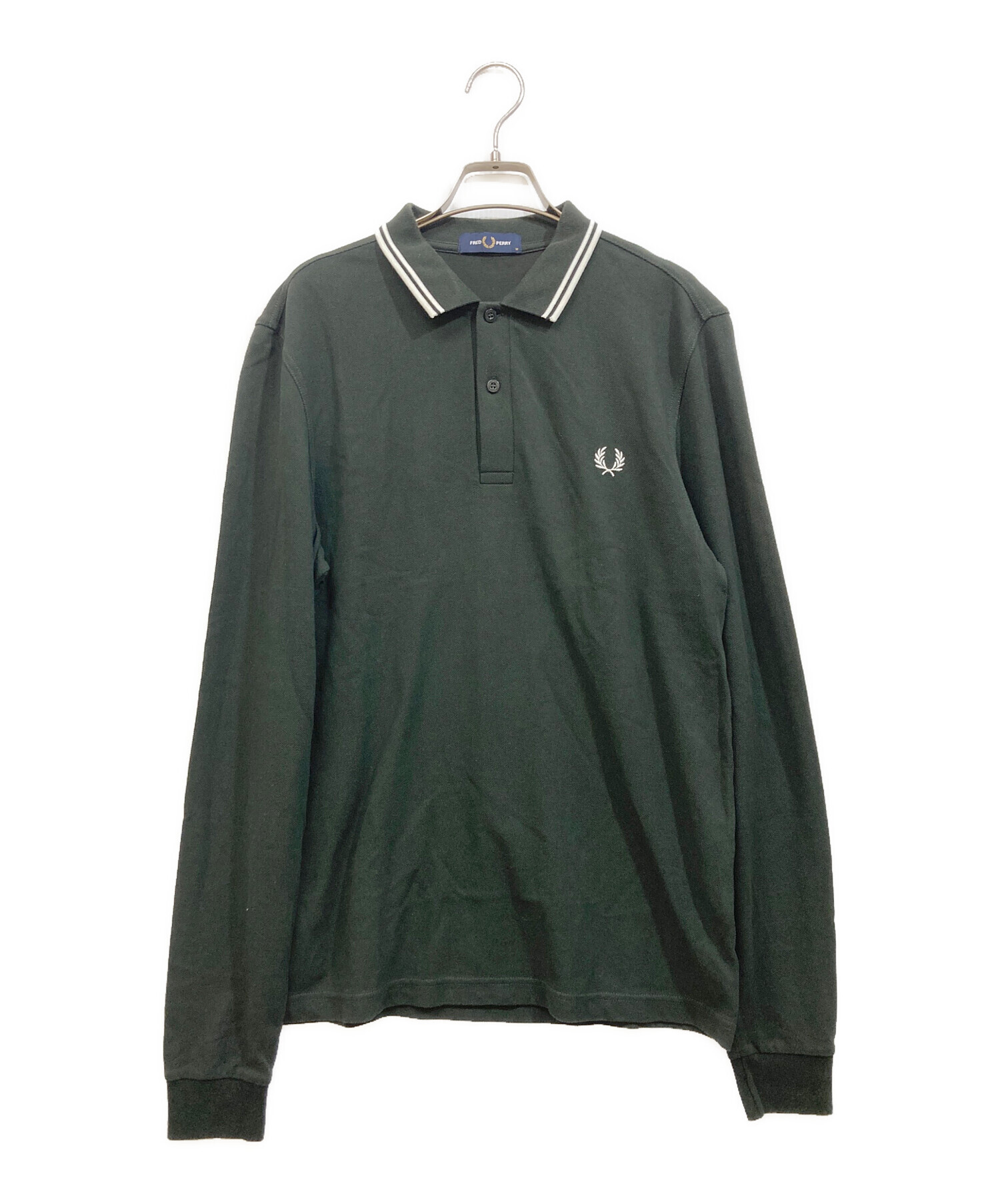 FRED PERRY 長袖ポロシャツ オリーブ　値下げ可 中古・古着通販】FRED PERRY (フレッドペリー) 長袖ポロシャツ