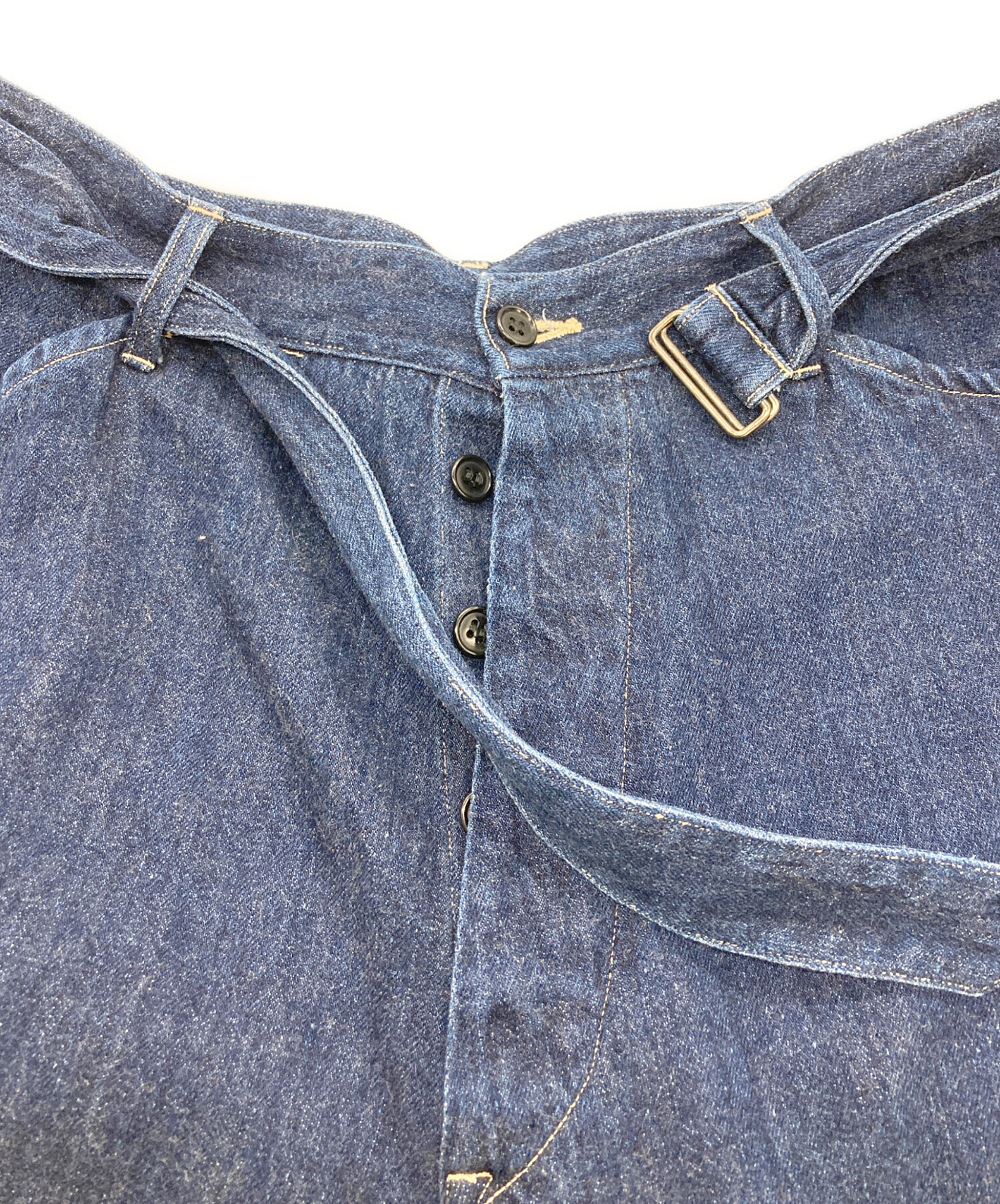 中古・古着通販】COMOLI (コモリ) デニム ベルテッドパンツ インディゴ