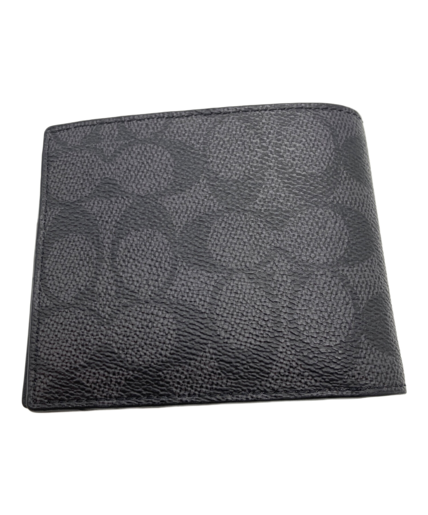 COACH 二つ折り財布 ブラック　正規品　元値38000円 中古・古着通販】COACH (コーチ) 2つ折り財布 ブラック｜ブランド