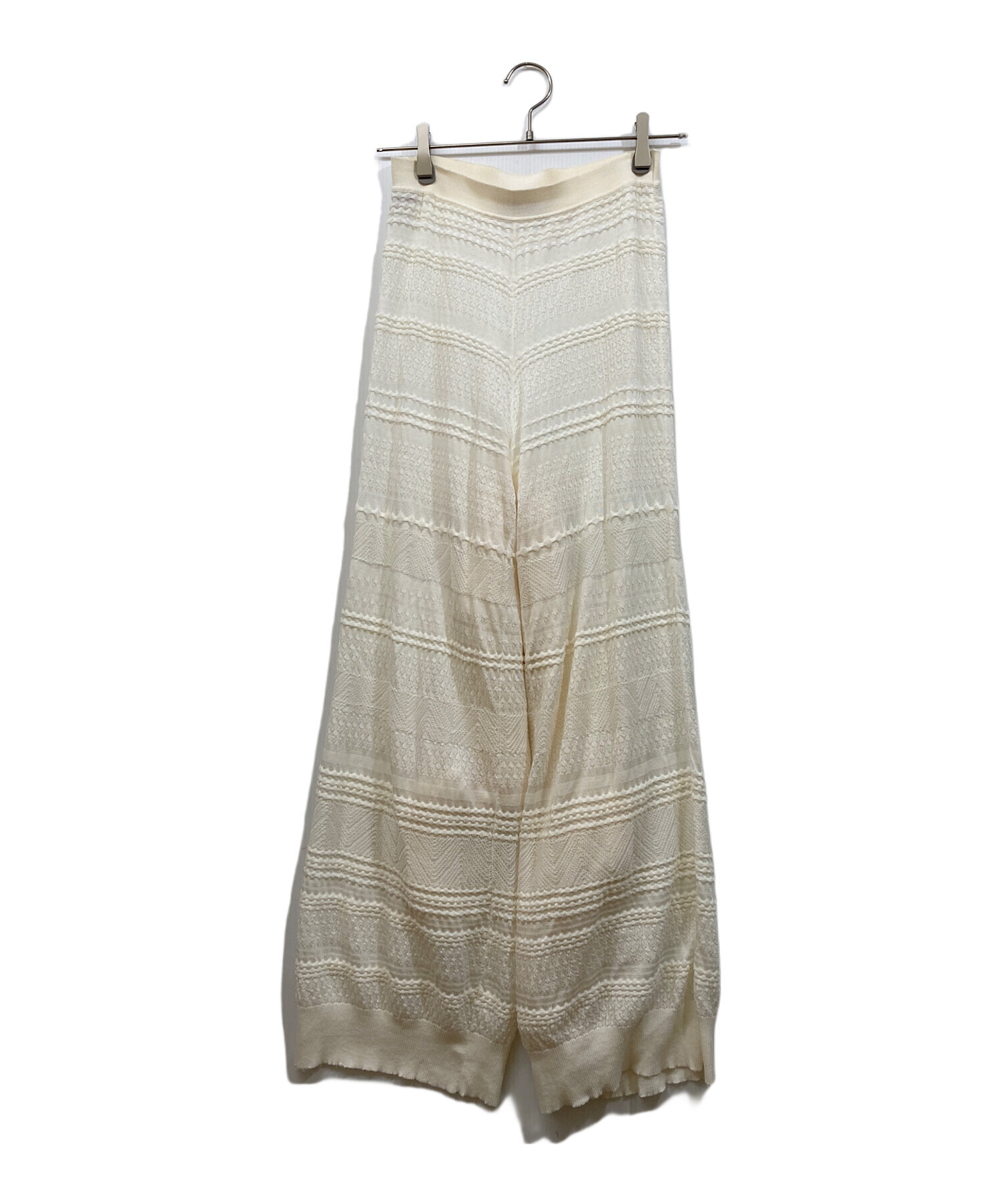 MISSONI*ミッソーニ　カジュアルロングパンツ　コットンレース　ガウチョ 中古・古着通販】missoni (ミッソーニ) ニットパンツ アイボリー