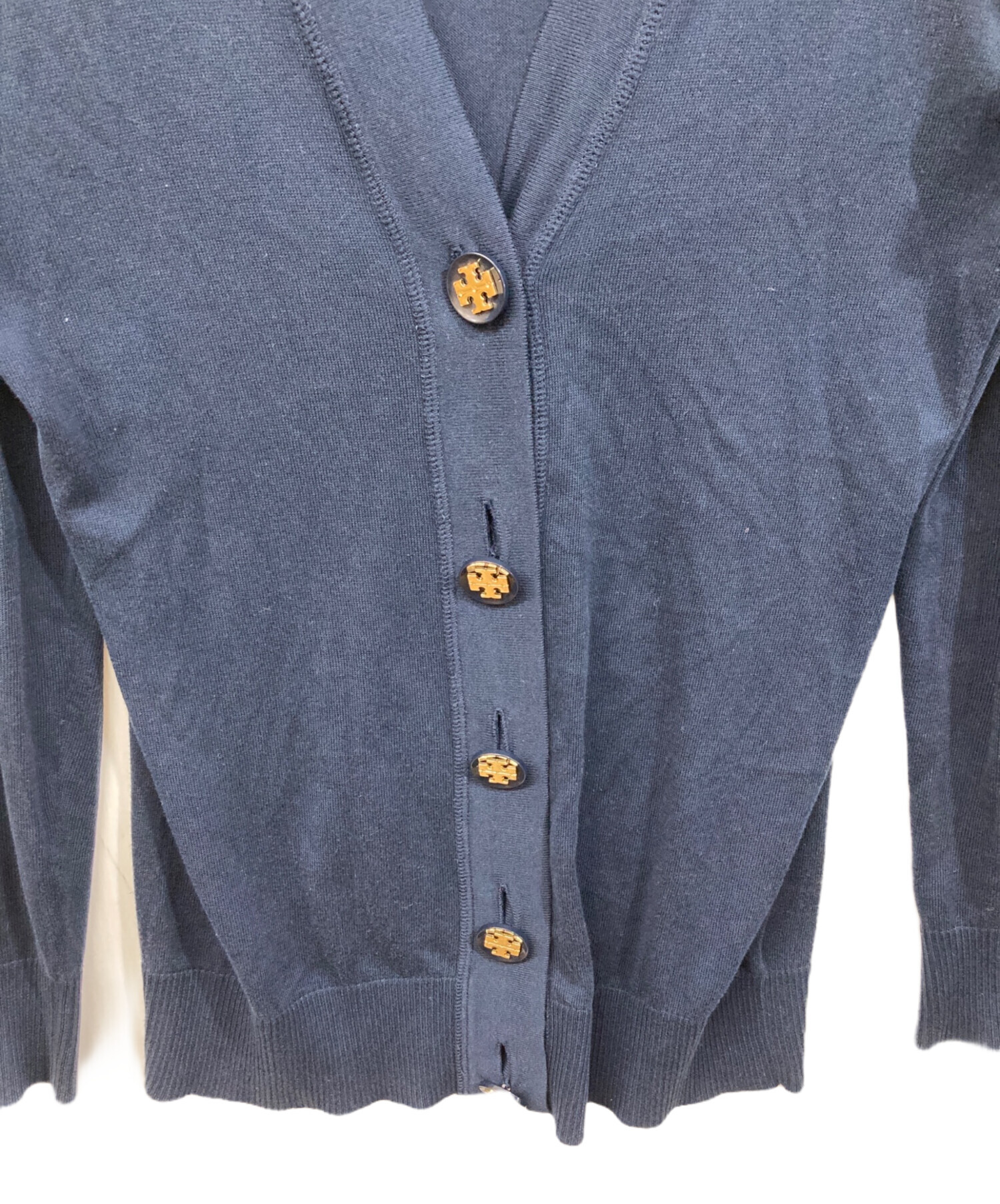 3未使用級 トリーバーチ ストライプ オーバーサイズ 金ボタン カーディガン 中古・古着通販】TORY BURCH (トリーバーチ) ロゴボタンカーディガン