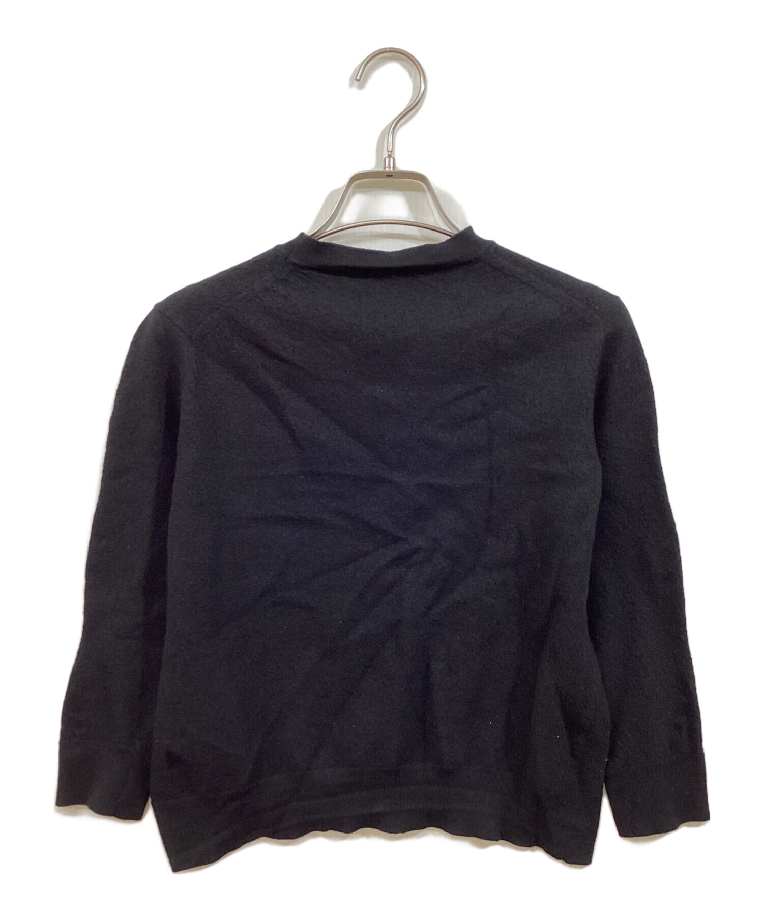 PRADA ブラック　コットンニット 【未使用・サイズ58・XL】 中古・古着通販】PRADA (プラダ) ロゴウール長袖ニット ブラック