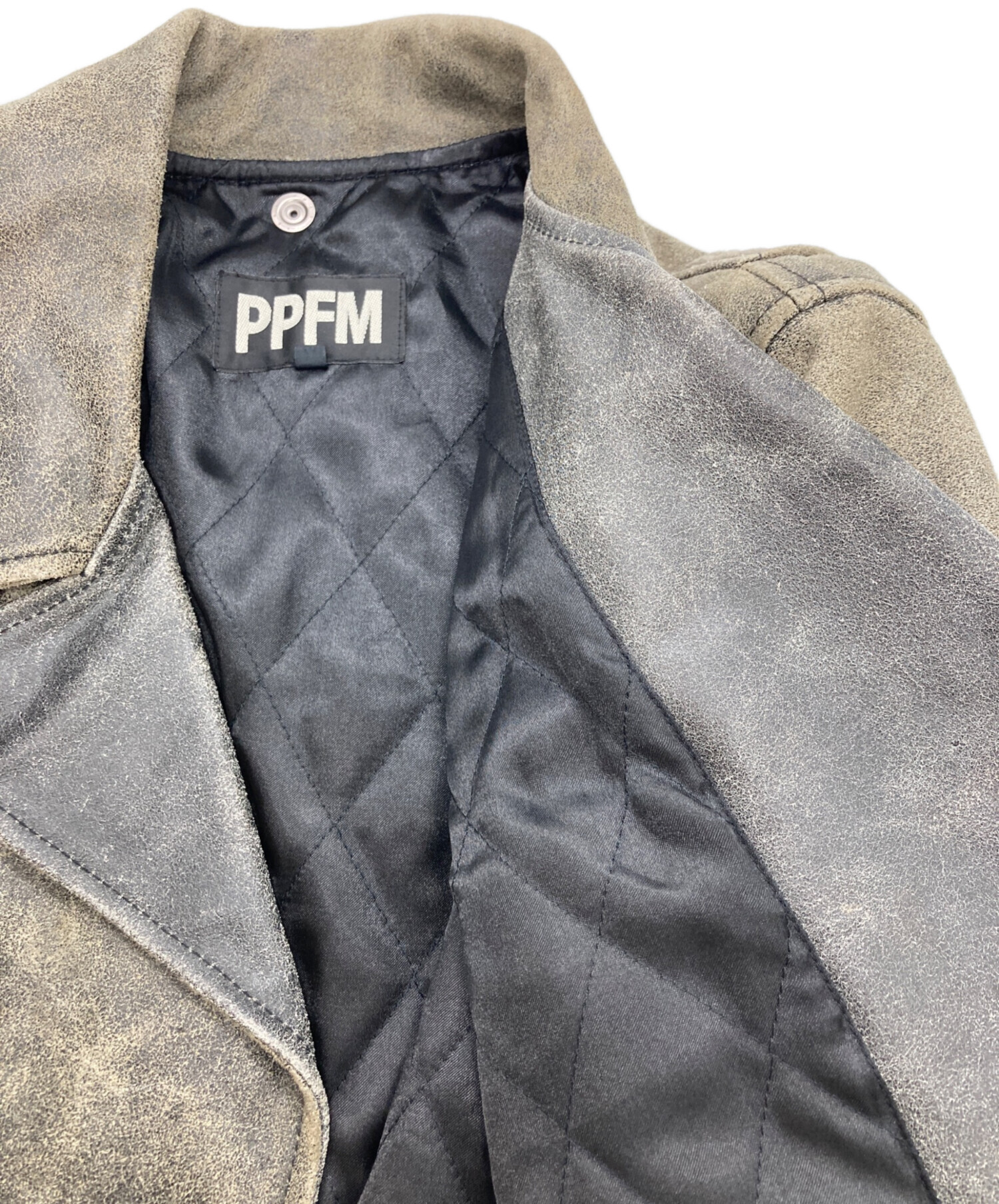 中古・古着通販】PPFM (ピーピーエフエム) ダブルライダースジャケット