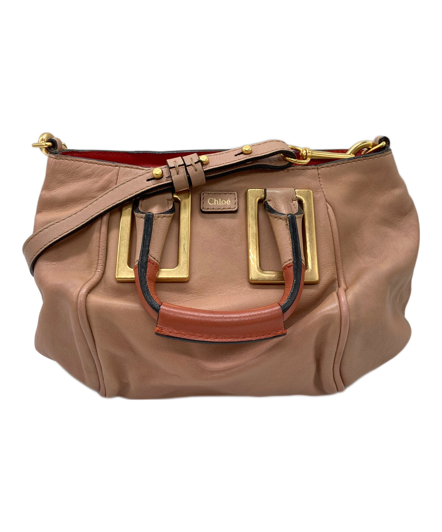 中古・古着通販】Chloe (クロエ) 2WAYレザーショルダーバッグ ピンク