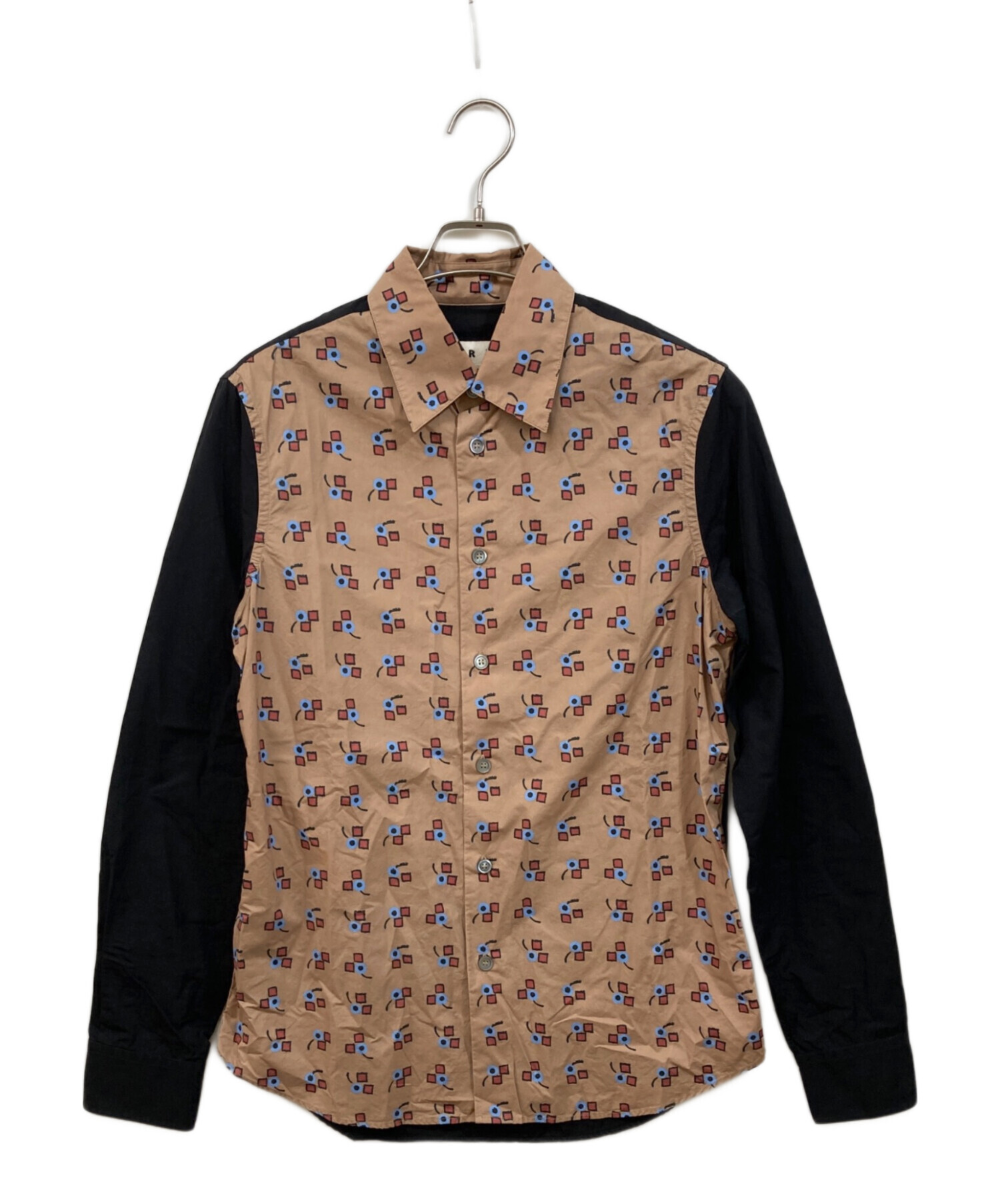 中古・古着通販】MARNI (マルニ) 切替シャツ ブラック×ベージュ サイズ