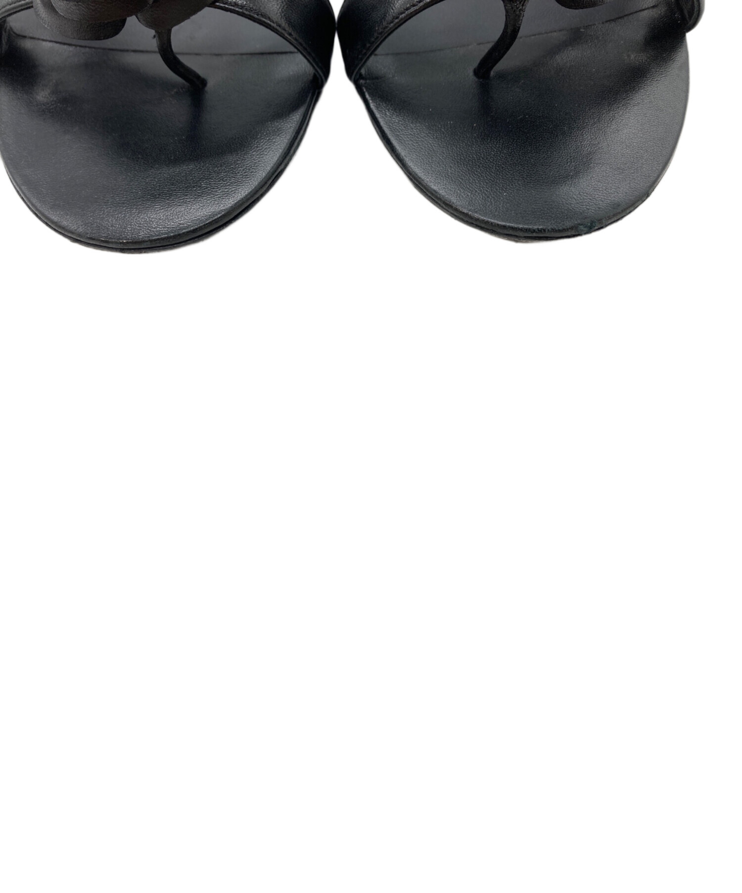 中古・古着通販】CHANEL (シャネル) カメリアサンダル ブラック サイズ