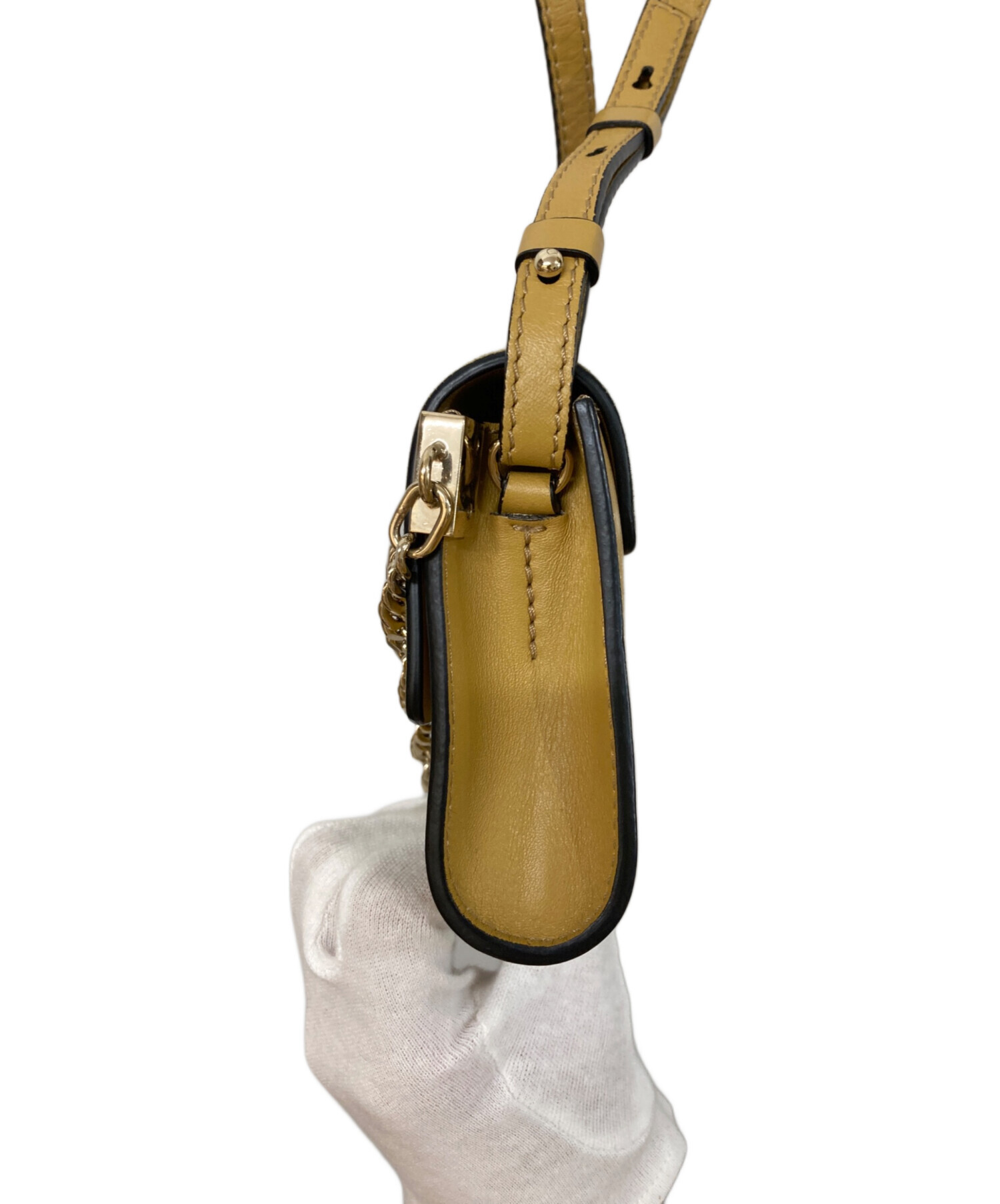 中古・古着通販】Chloe (クロエ) スエードショルダーバッグ ベージュ 