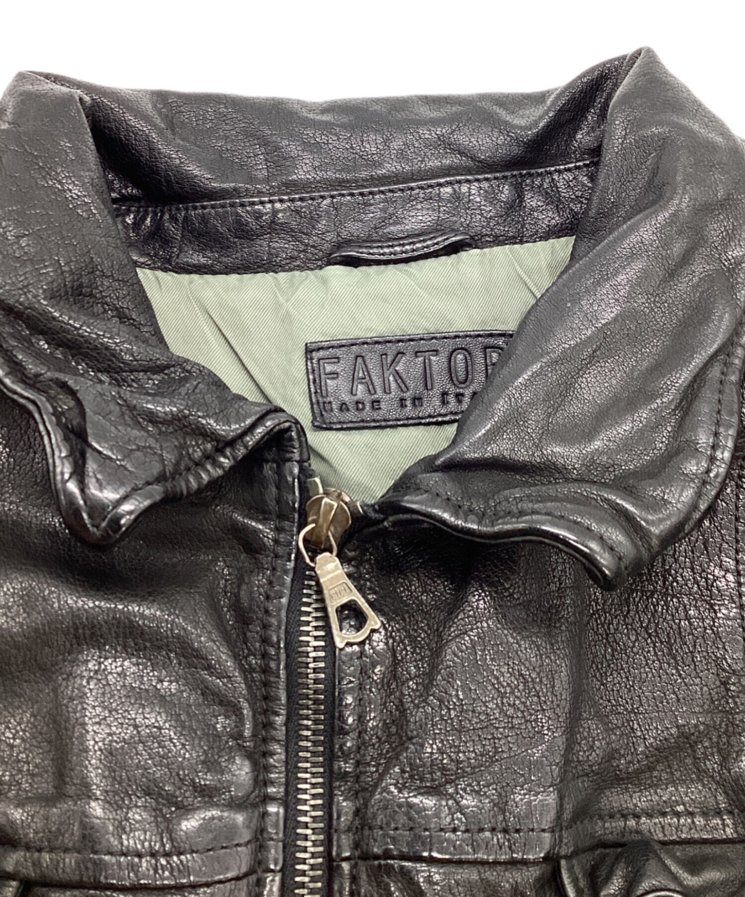 中古・古着通販】FAKTOR (ファクター) レザージャケット ブラック
