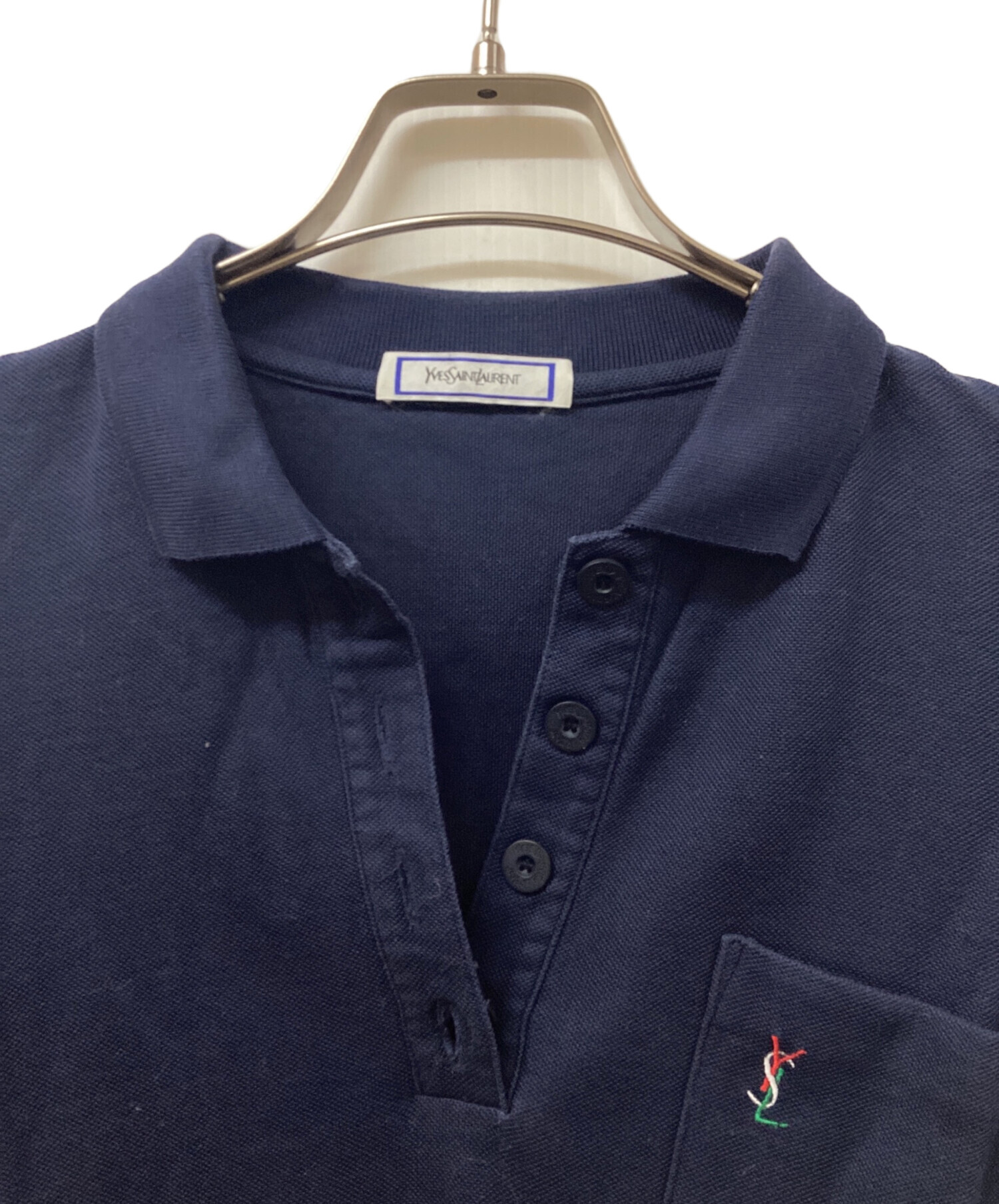 YVES SAINT LAURENT ポロシャツ ネイビー used 中古・古着通販】Yves Saint Laurent (イヴサンローラン) ポロシャツ