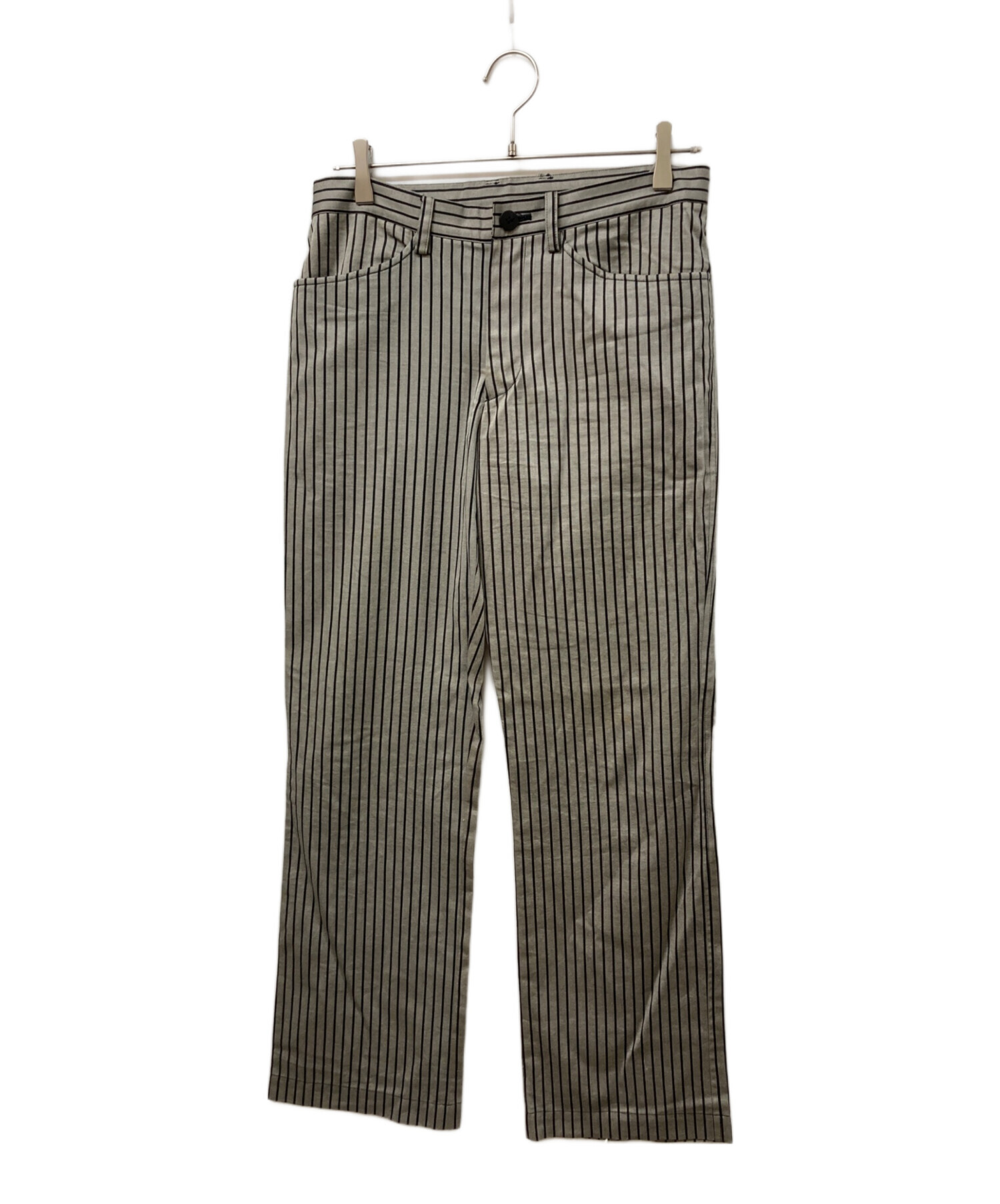 PERMANENTE ストライプ柄 イージーパンツ イッセイミヤケ　木目絞り染め 中古・古着通販】me ISSEY MIYAKE (ミーイッセイ ミヤケ) ストライプ