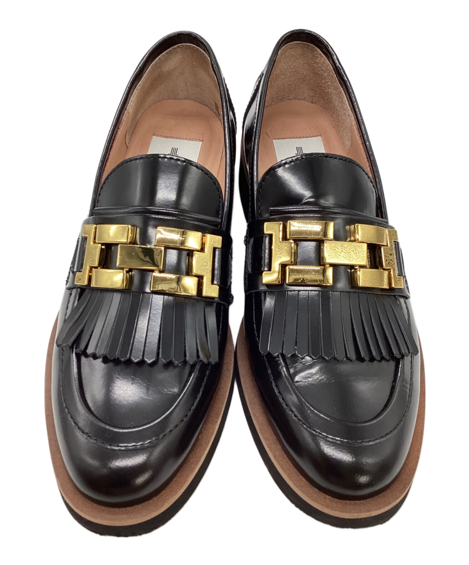 LANVIN ブラックローファー 中古・古着通販】LANVIN en Bleu (ランバンオンブルー) ビットフリンジ