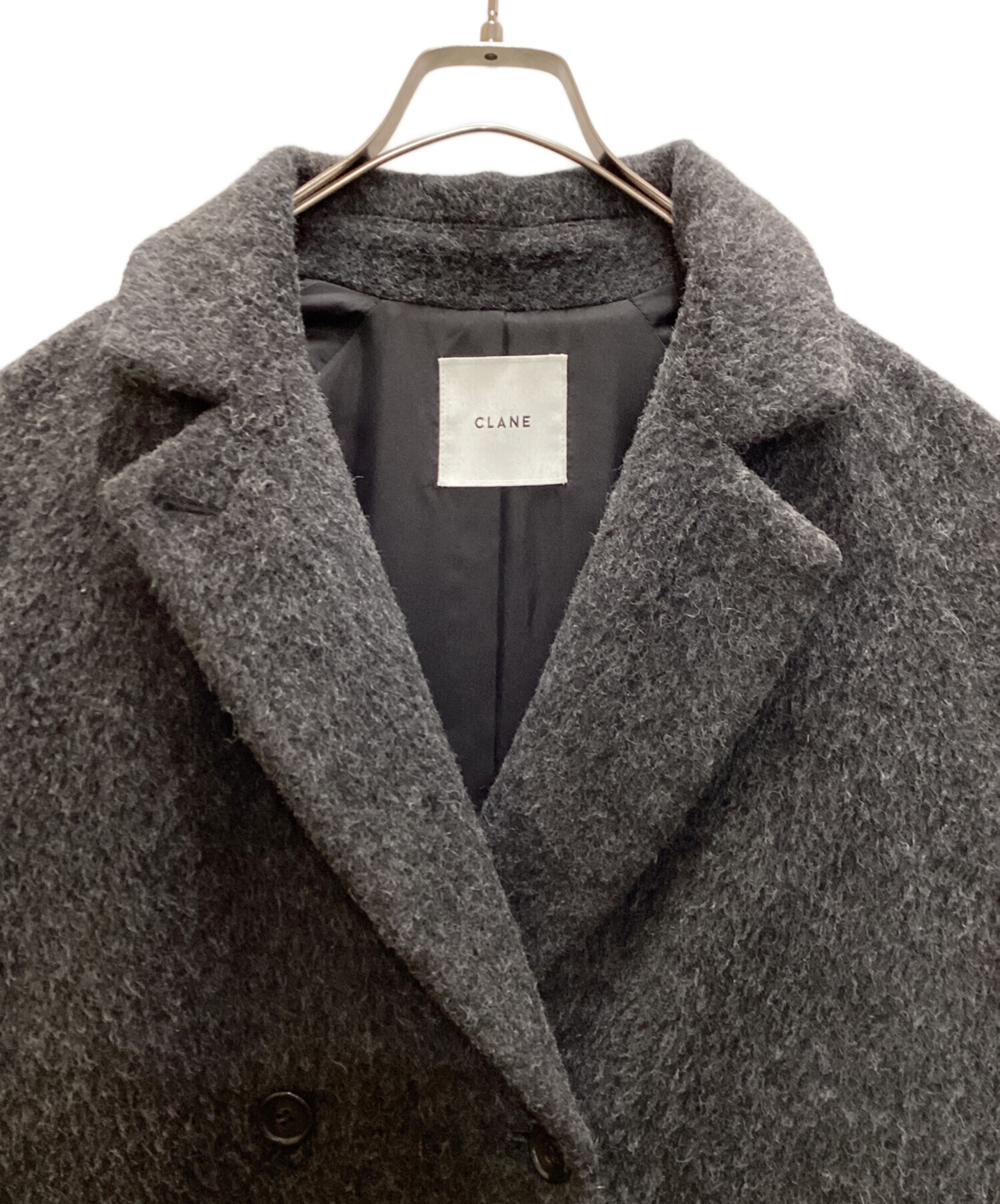 中古・古着通販】CLANE (クラネ) DOUBLE WOOL LONG COAT グレー サイズ
