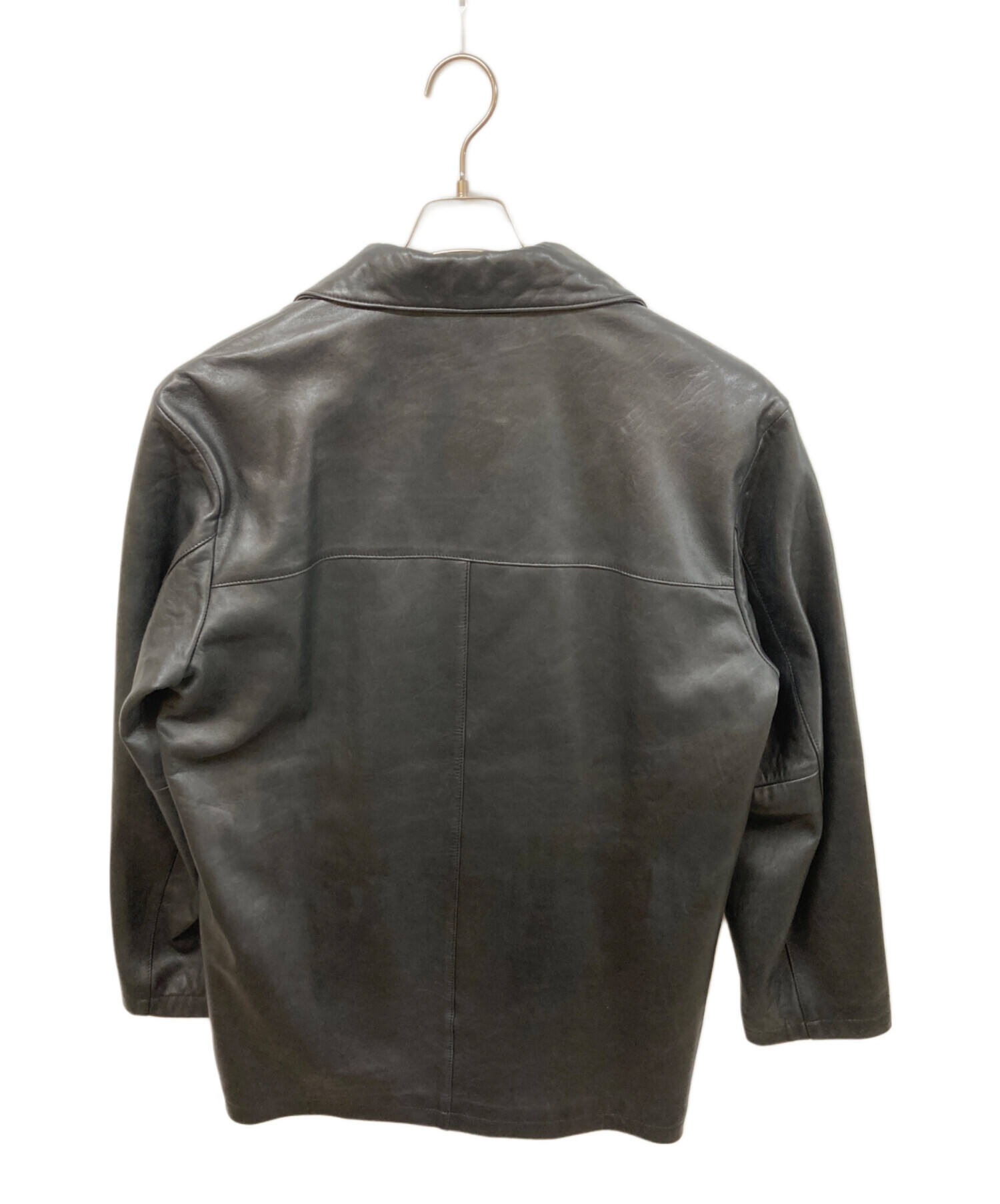 OLD COACH レザー カーコート トロトロ質感 フェード ブラック 中古・古着通販】COACH (コーチ) レザーカーコート ブラック サイズ