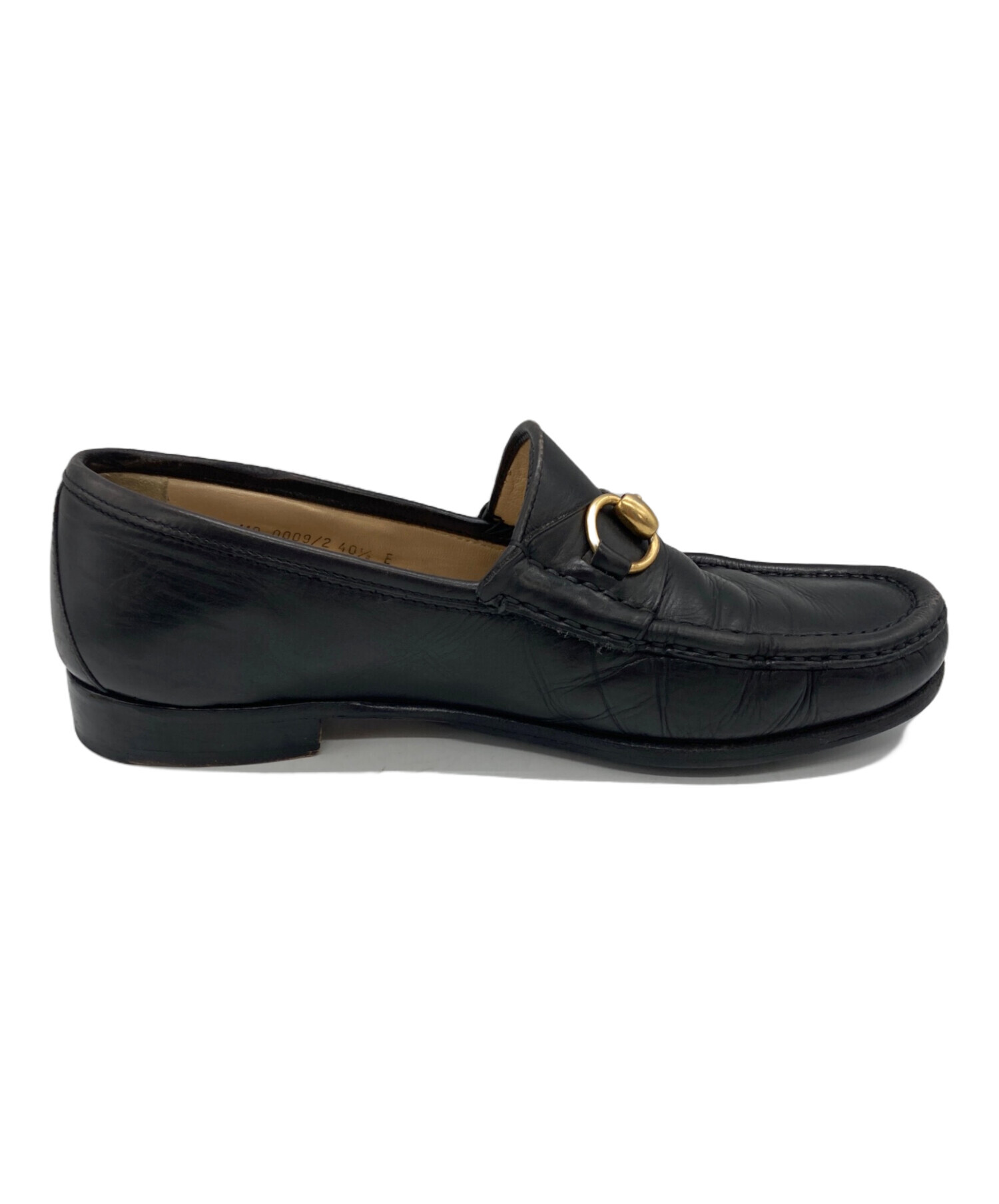 美品 GUCCI グッチ ティペット リアル ラビットファー ヴィンテージ 黒 中古・古着通販】GUCCI (グッチ) ビットローファー ブラック サイズ