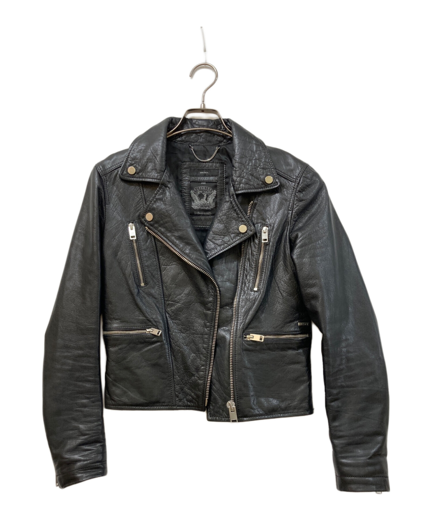 美品　DIESEL ダブルライダースジャケット xs 中古・古着通販】DIESEL (ディーゼル) ダブルライダースジャケット