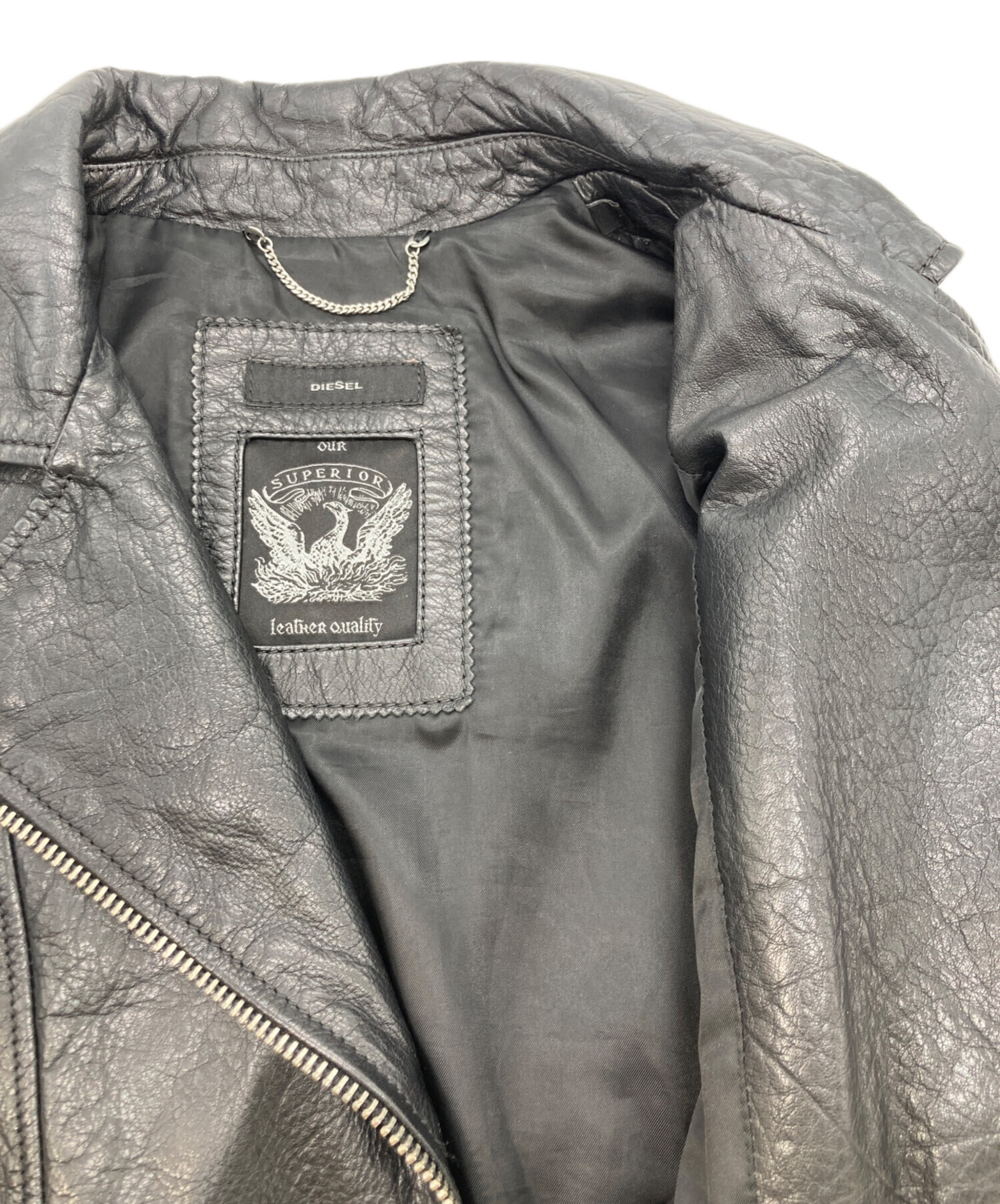 中古・古着通販】DIESEL (ディーゼル) ダブルライダースジャケット