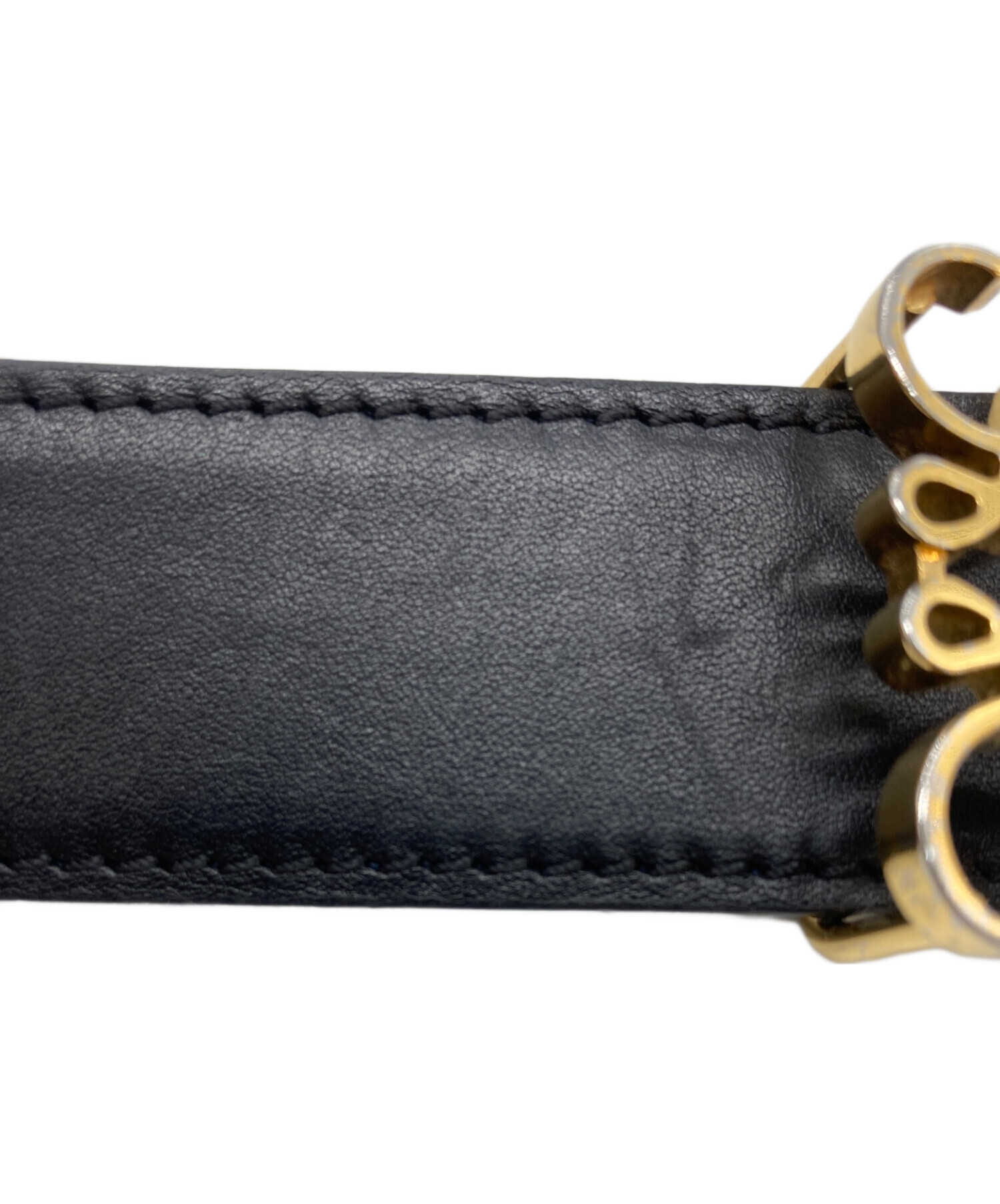 中古・古着通販】LOEWE (ロエベ) アナグラムレザーベルト ネイビー