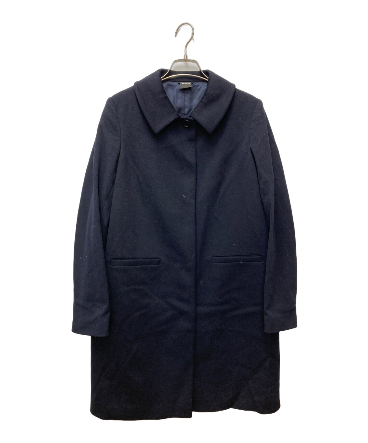 中古・古着通販】ASPESI (アスペジ) ステンカラーコート ネイビー