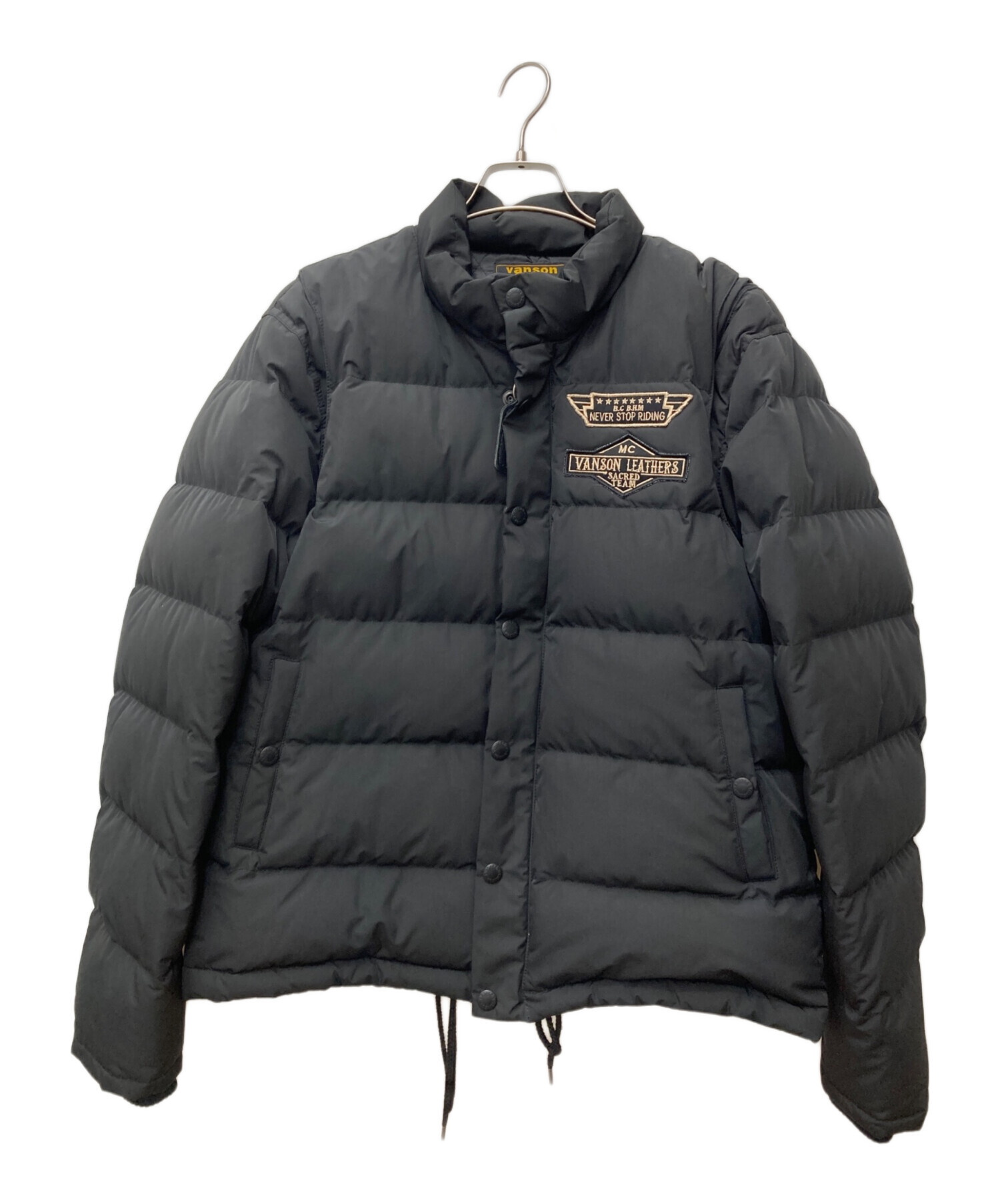 中古・古着通販】VANSON (バンソン) ダウンジャケット ブラック サイズ 